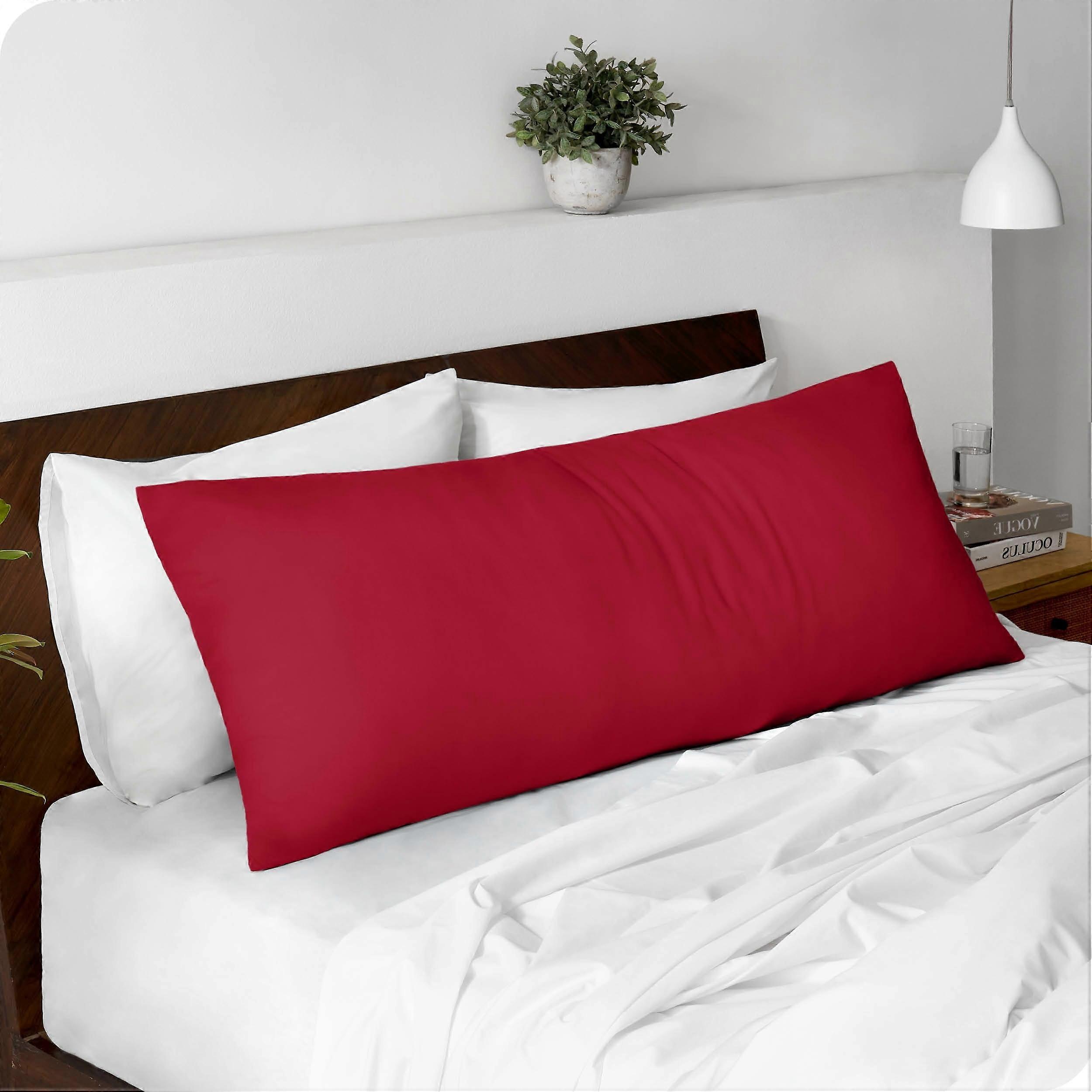 Bare Home Body Pillowcase - Zipper Closure - Ultra Soft - Double Brushed - Red