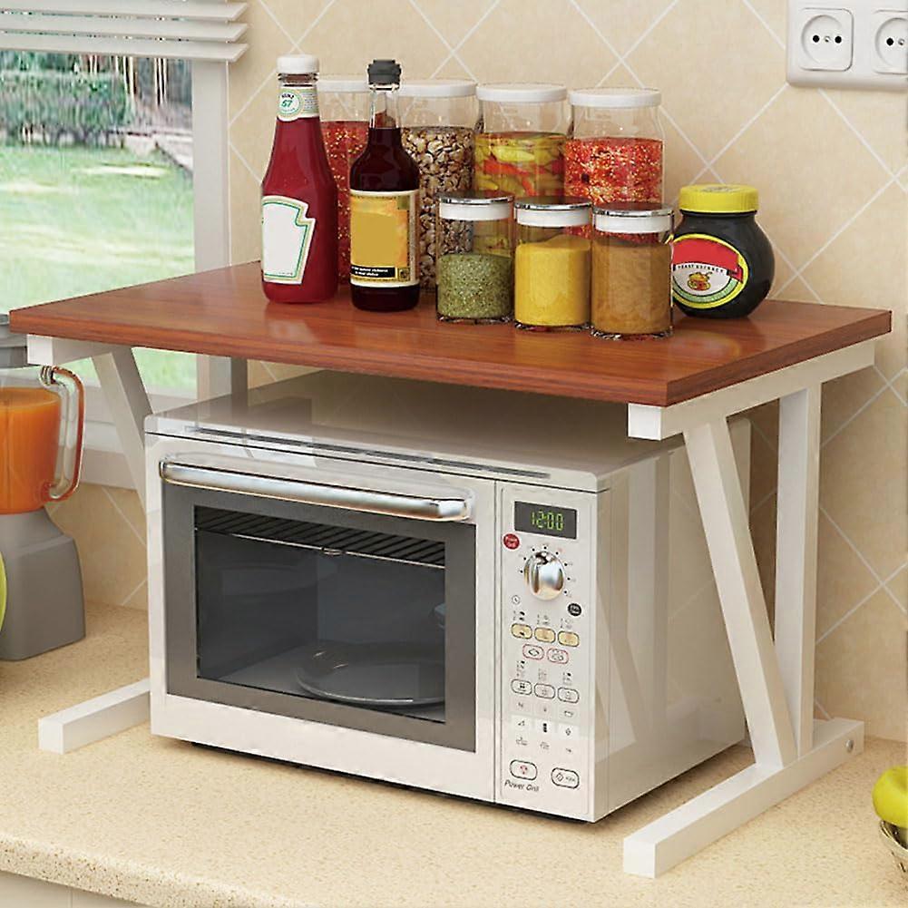 2Tier Microwave Oven Stand For Countertop, Spice Organizer, Toaster Rack, Cookware Storage, SpaceSaving Kitchen Organizer