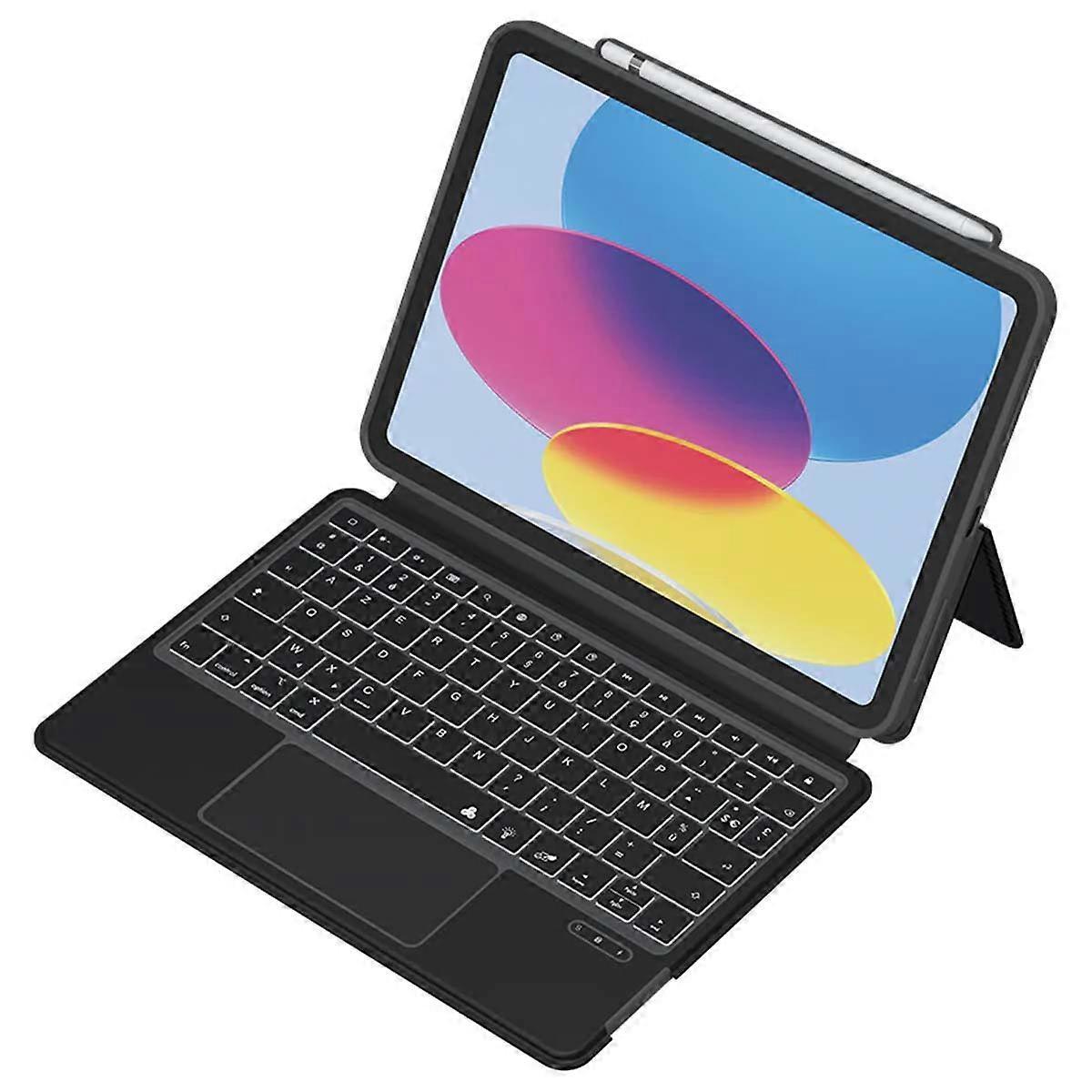 Case for iPad 10.9' 2022 Folio Quick Note with Bluetooth 3.0 AZERTY Keyboard, Black