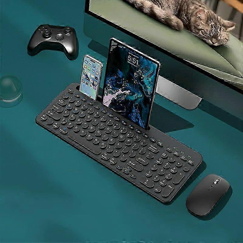 Zestaw bezprzewodowej klawiatury i myszy z możliwością ładowania i podwójnym trybem dla tabletów z systemem Windows, iPadem, MacOS, iOS i Androidem