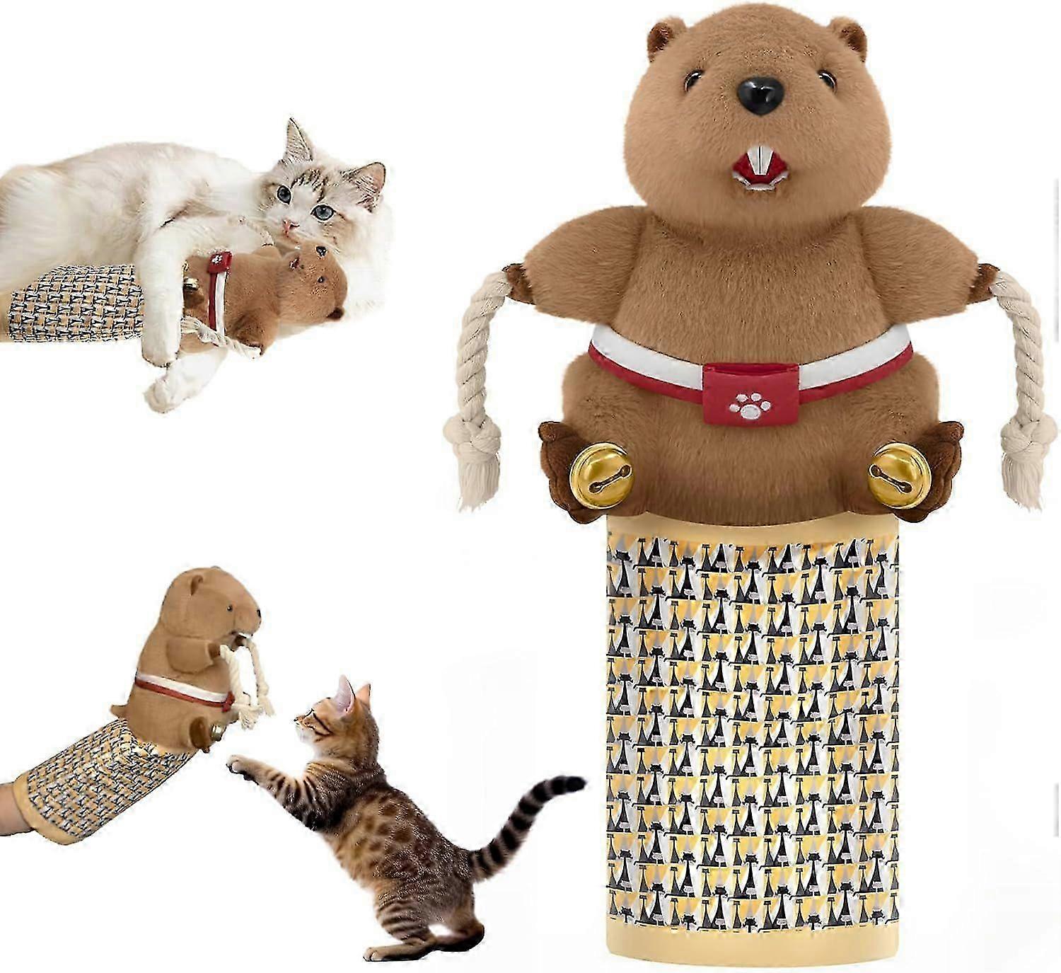 Cat Wrestling Glove Toy with Tough Padding - Safe Interactive Play with Bell for Bored UK Cats