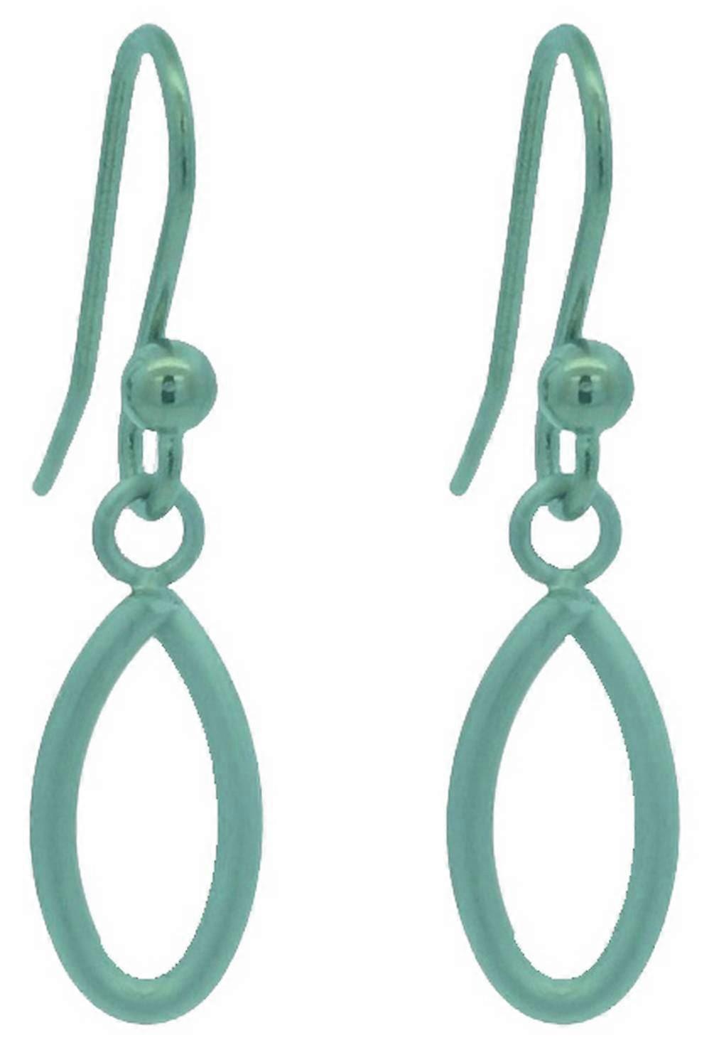 Ti2 Titanium Crossover Drops Earrings - Light Blue