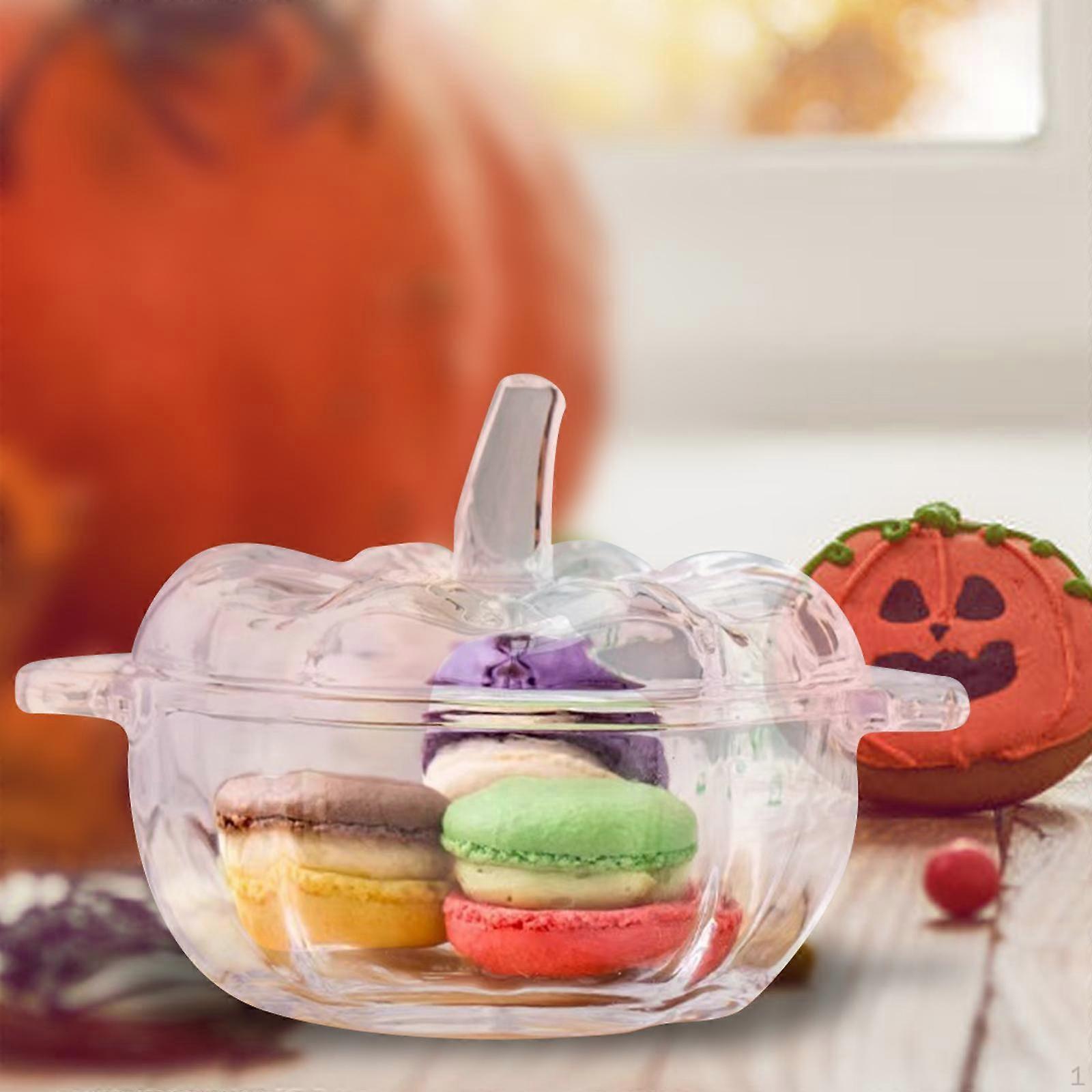Candy Bowl with Lid, Pumpkin Container, Jar, Decorative for Office, Desk,