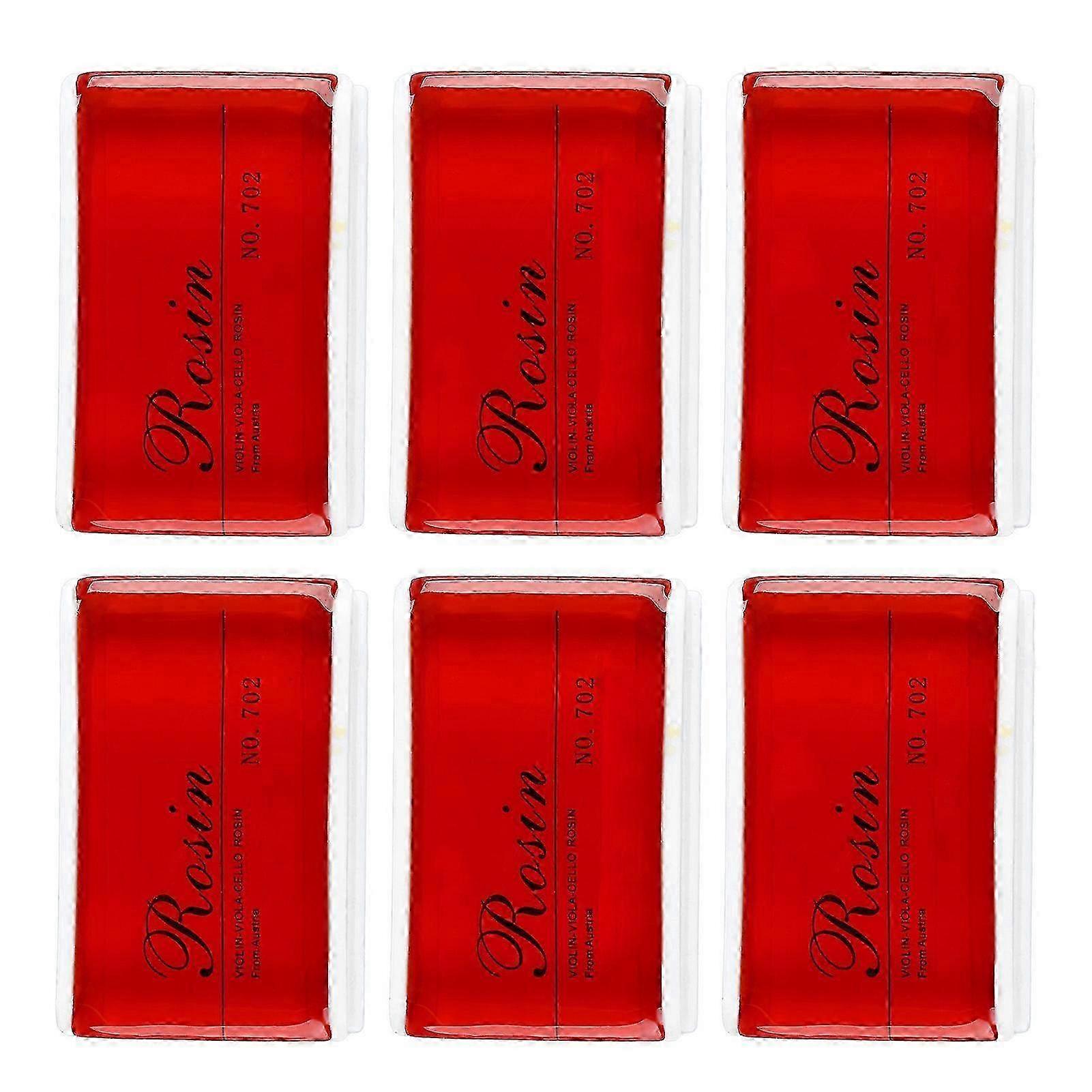 6Pcs Violin Rosin Bow String Rosin Instrument Accessory Low Dust Universal for Viola Cello Red 2025