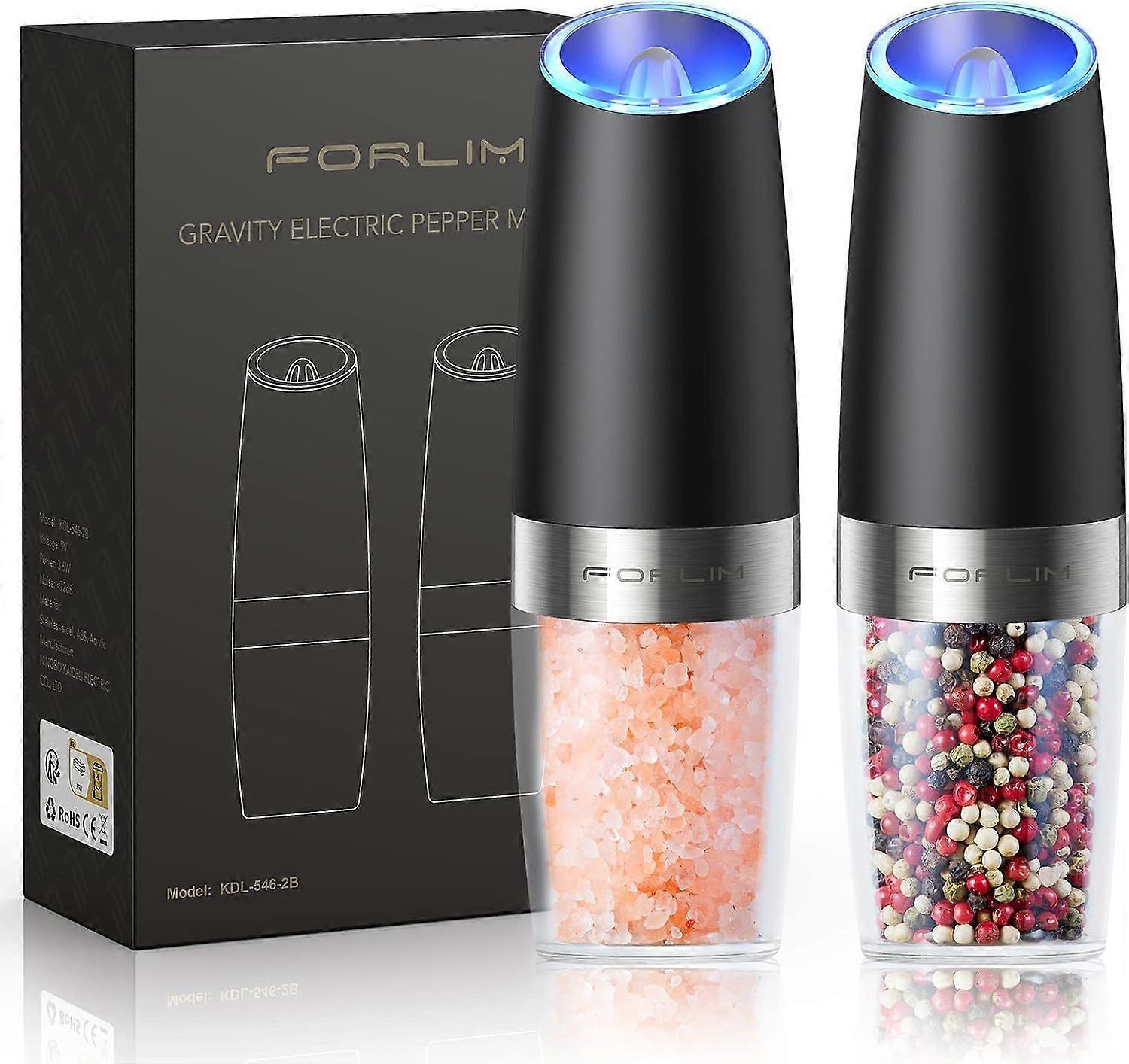 Electric Salt and Pepper Grinder Set, Automatic Pepper Grinder Shakers Mill,