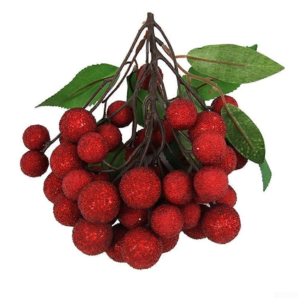 Artificial Fruit Set with Longan Lychee Blueberry Cherries for Home Kitchen Table Decor