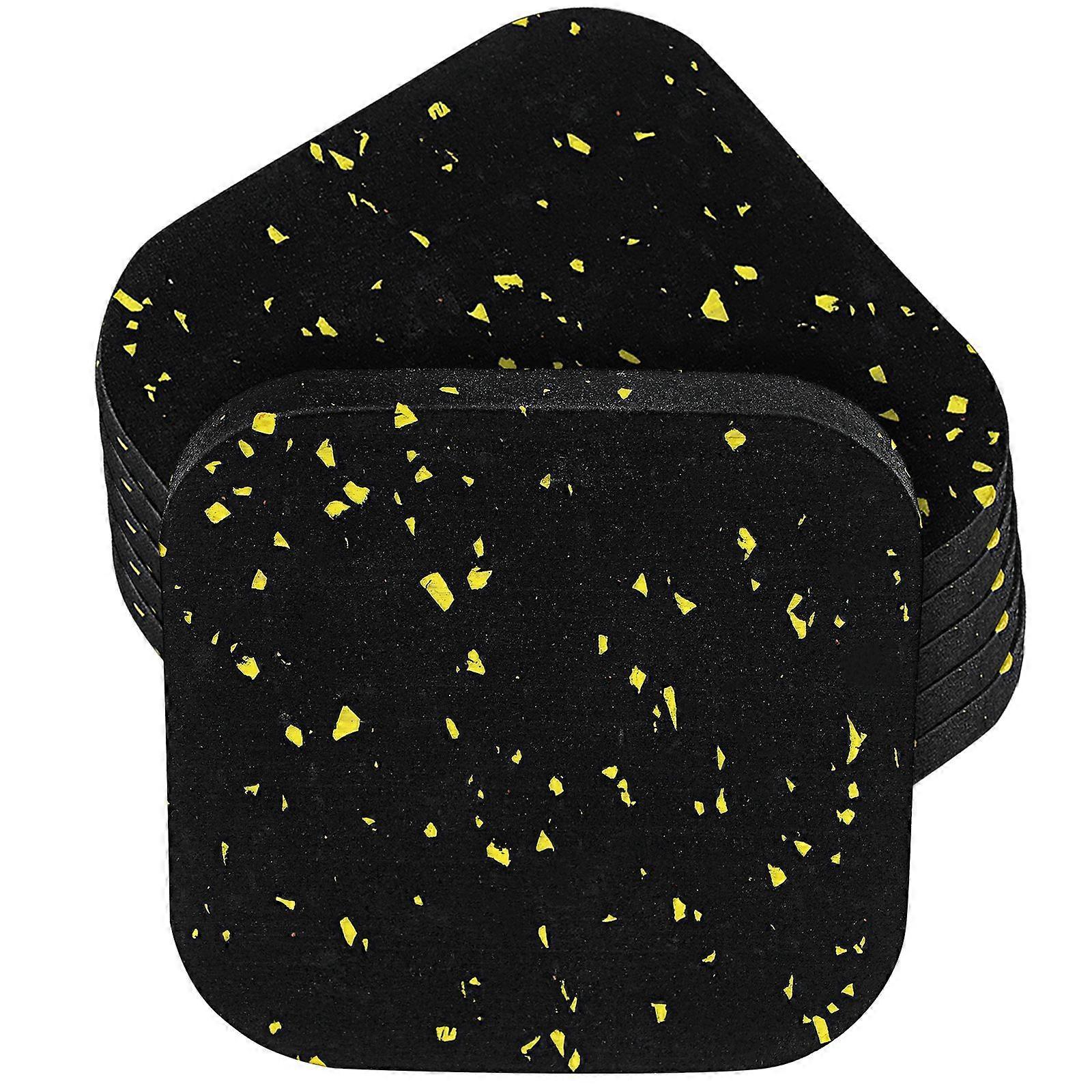 6 PCS Rubber Treadmill Mat Pads: High Density Non-Slip Anti-Vibration Exercise Equipment Mat for Floor Protection and Noise Reduction