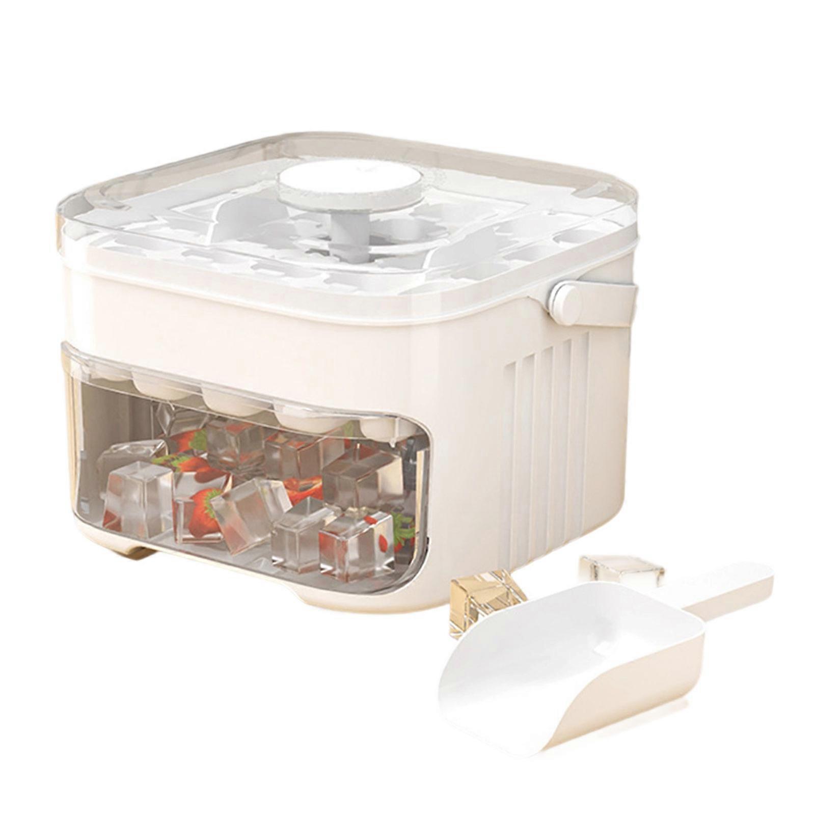 Push Button Ice Tray System With Odor Resistant Storage Case Multipurpose Iced Treat Maker Using Premium Materials  White