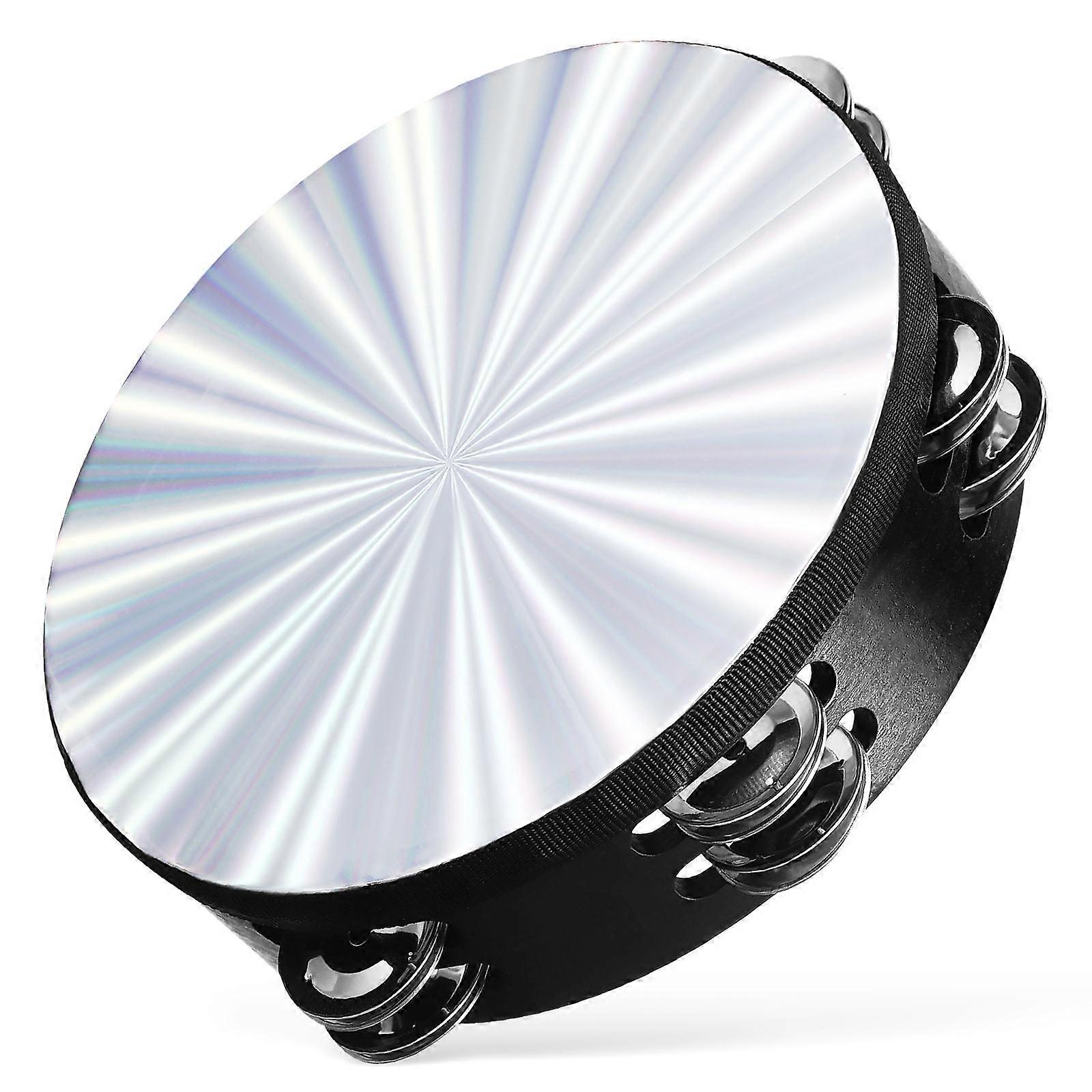 Durable Bell Drum Tambourines Musical Instruments Family Gatherings Round Shining Appearance 1Set