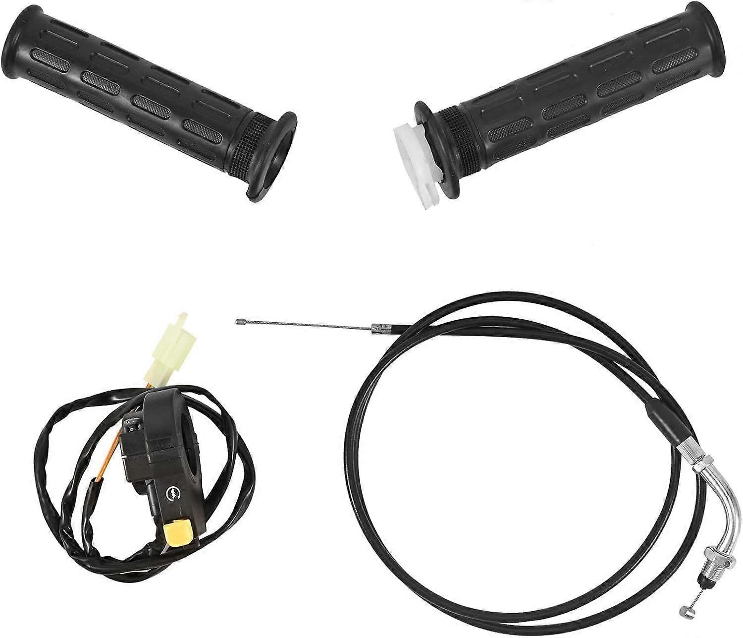 Trkimal Throttle Cable 7/8 22mm Handlebar Grip Throttle Cable Kill Switch Set For 49cc to 80cc Engine Parts Motorized Bicycle Push Bike