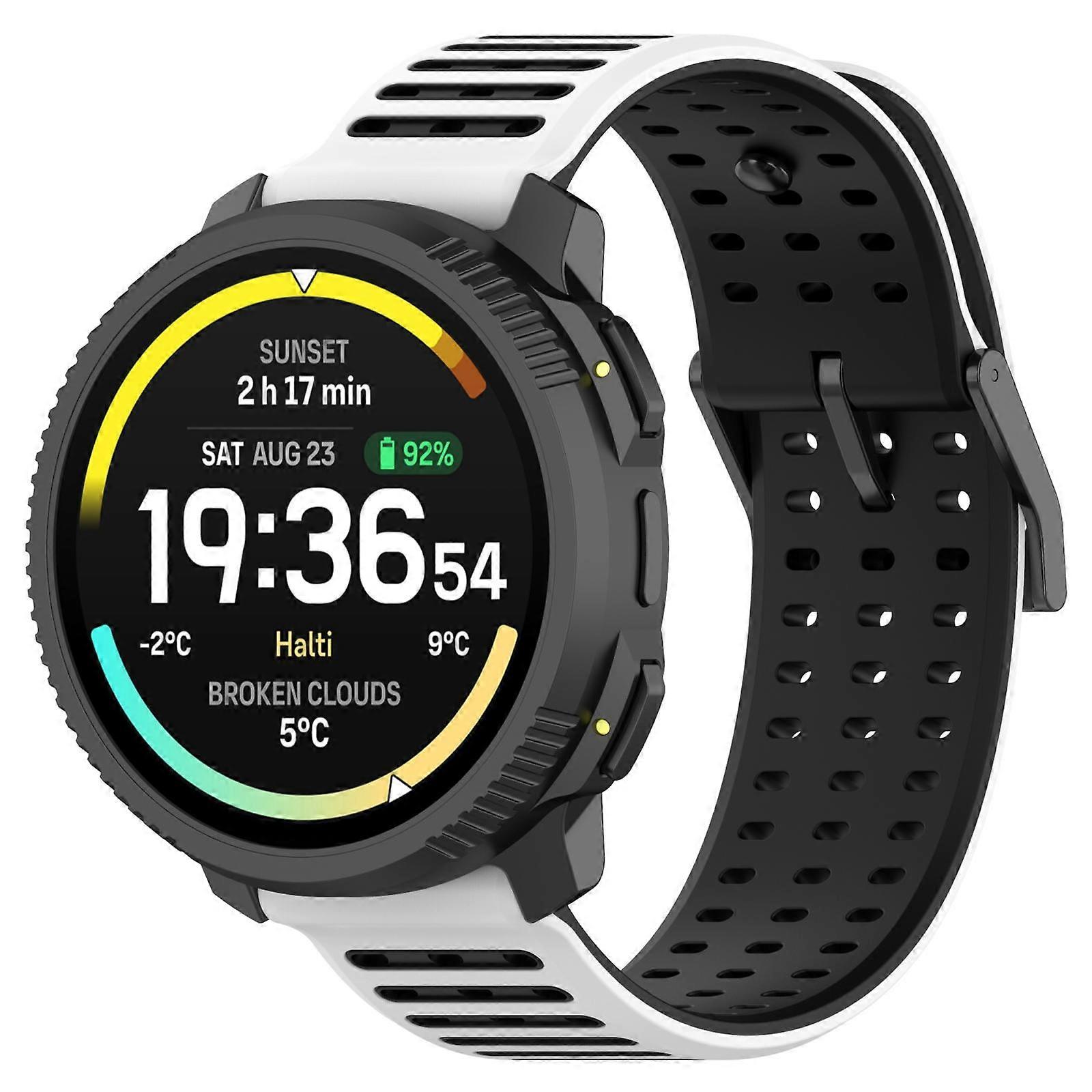 Double Color Matching Breathable Silicone Watch Band For Suunto Watch 22mm