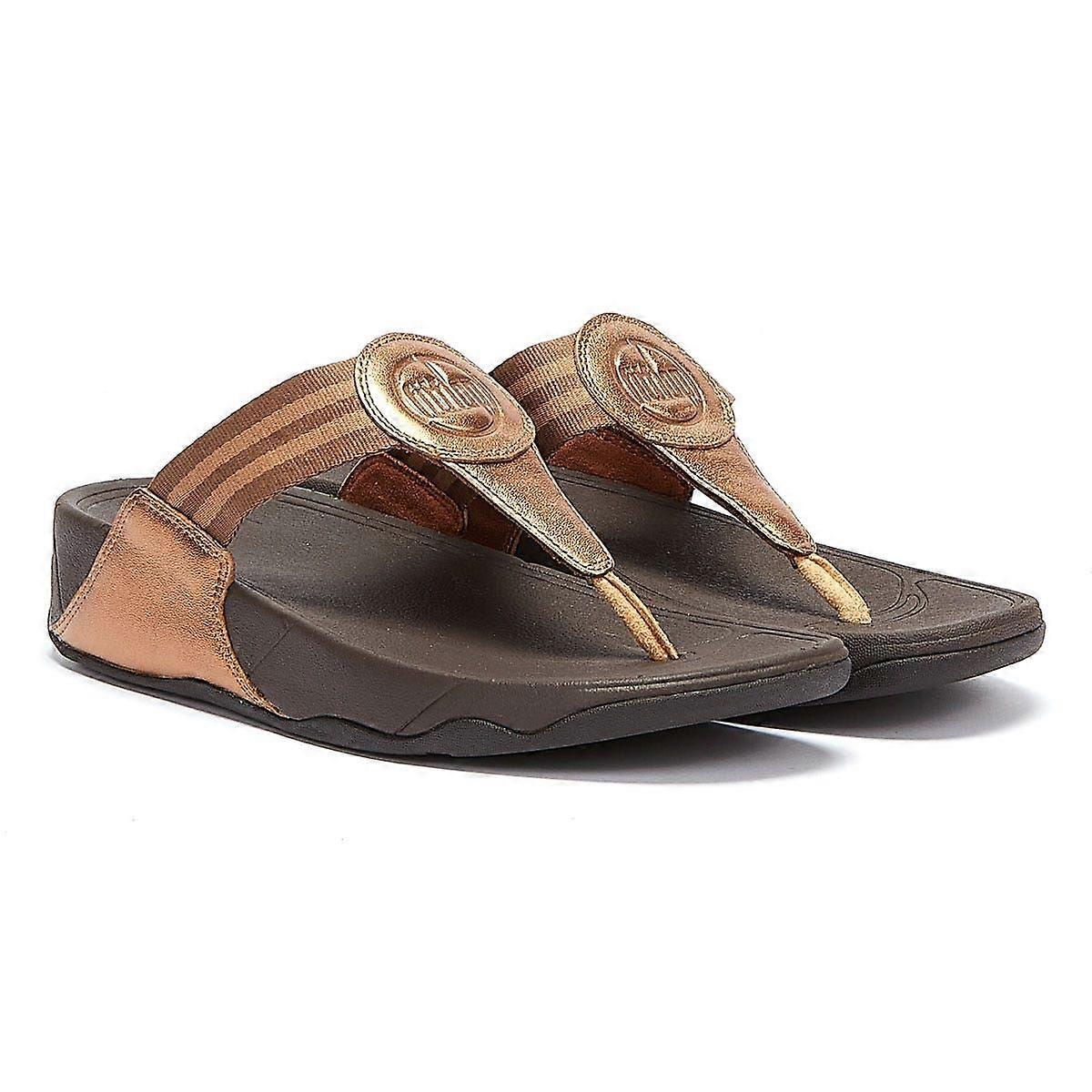 Fitflop Walkstar Webbing Womens Flip Flops - (Bronze)