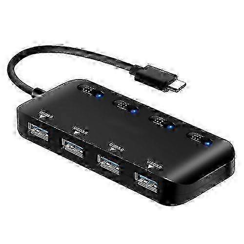 ZRUXE HB-167 4 x USB 3.0 to USB-C/Type-C Hi-Speed HUB with Switch