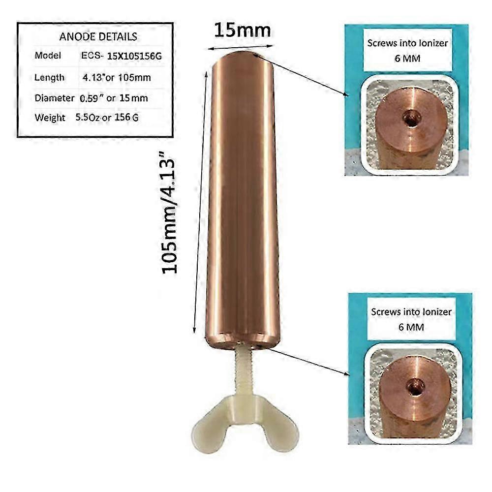 Copper water ionizer for pools eliminating algae without chemicals