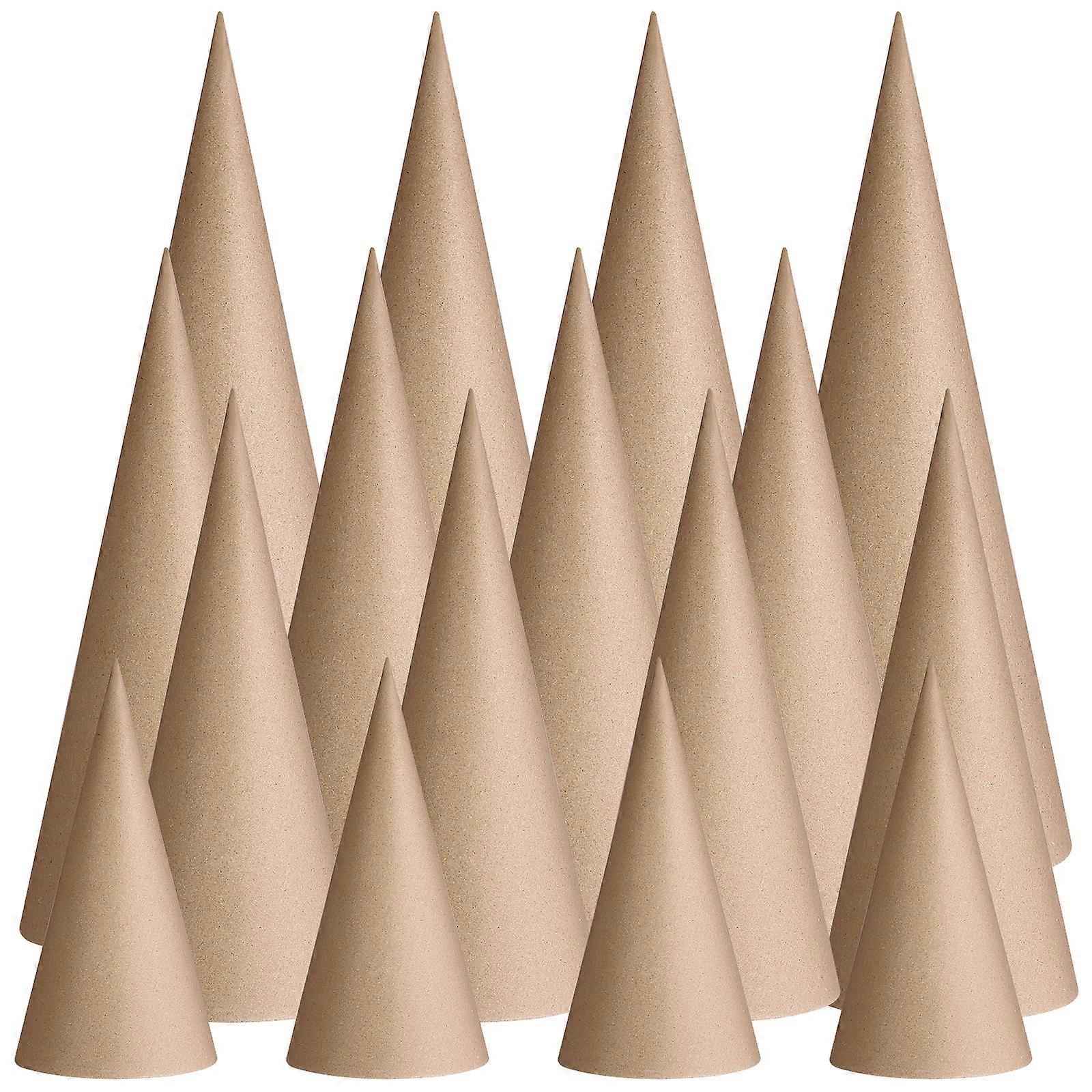 16 Pcs Christmas Paper Mache Cone Open Bottom Cardboard Craft Cones Cardboard Tree Cones Christmas Tree Gnome Ornament