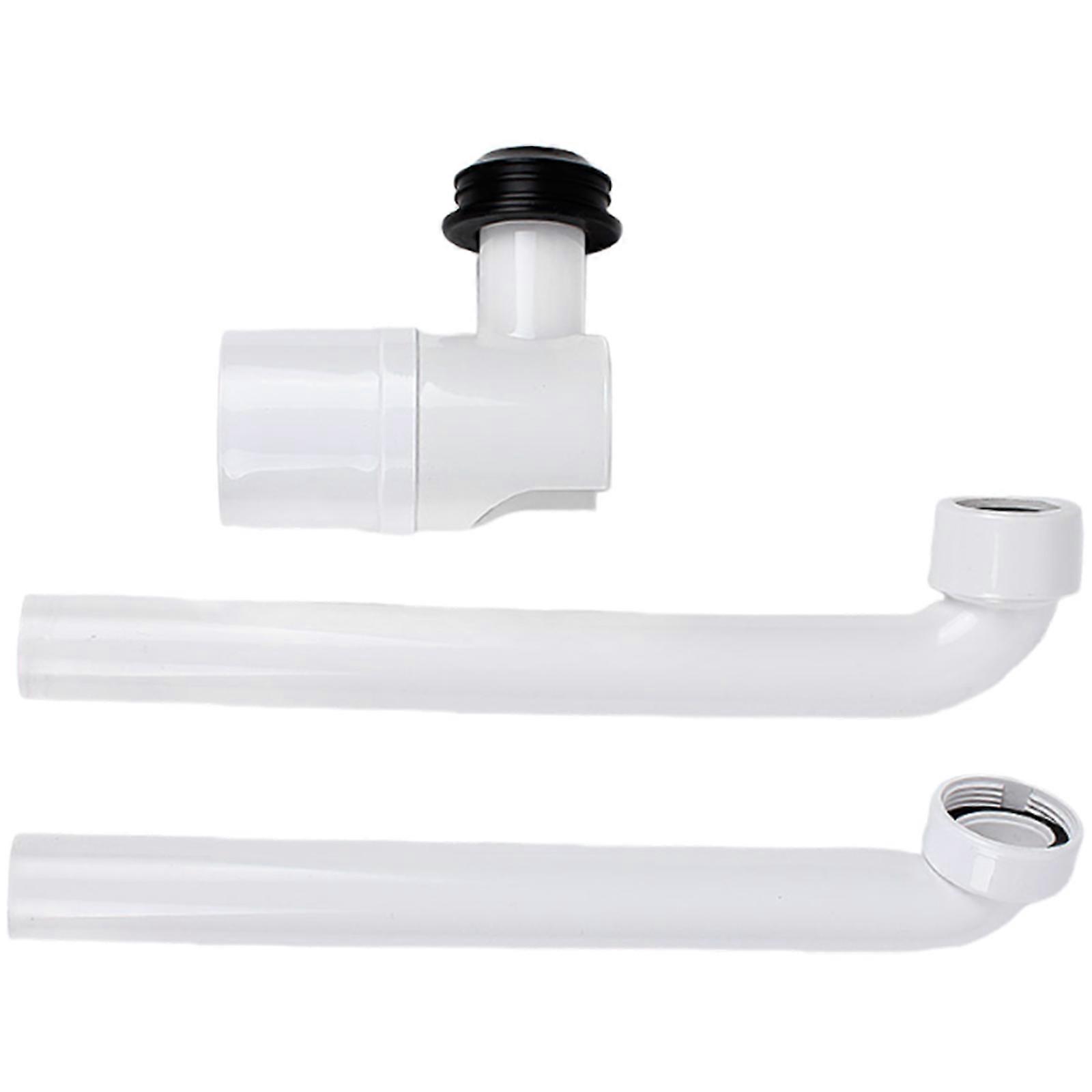 Adjustable Sink Drain Trap 1-1/4Inch Space Saving Sink Waste Trap Bathroom Drain Pipe Rotating Sink Waste Trap  White