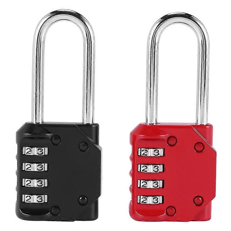  Code Padlocks, 4 Digit Long Shackle Resettable Pad Lock