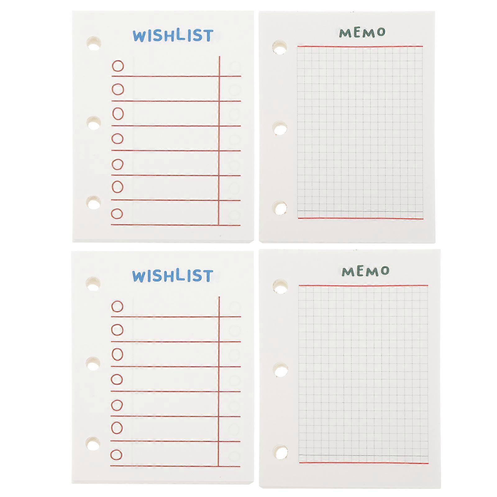 4Pcs Planner Notebook Inner Paper Replacements Loose-leaf Refills Student Stationery