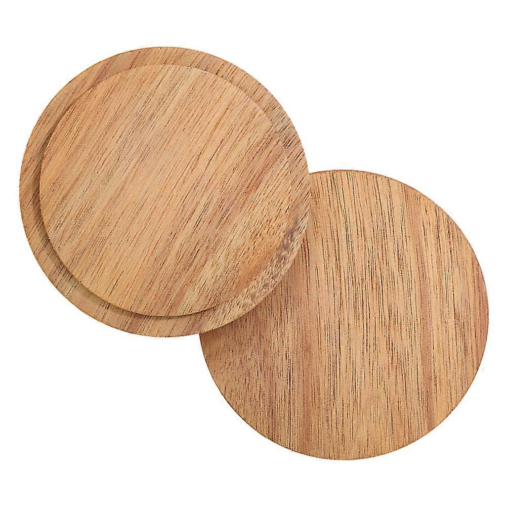Replaceable Cup Cover Wooden Replacement Lid For Coffee Cup Leakproof 9.00X9.00X0.70CM 2Set
