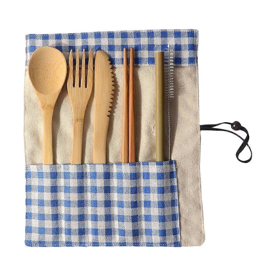 Clearance！FNGZ Tableware Portable Bamboo Cutlery Travel Eco-friendly Fork Spoon Set Include Reusable Bamb