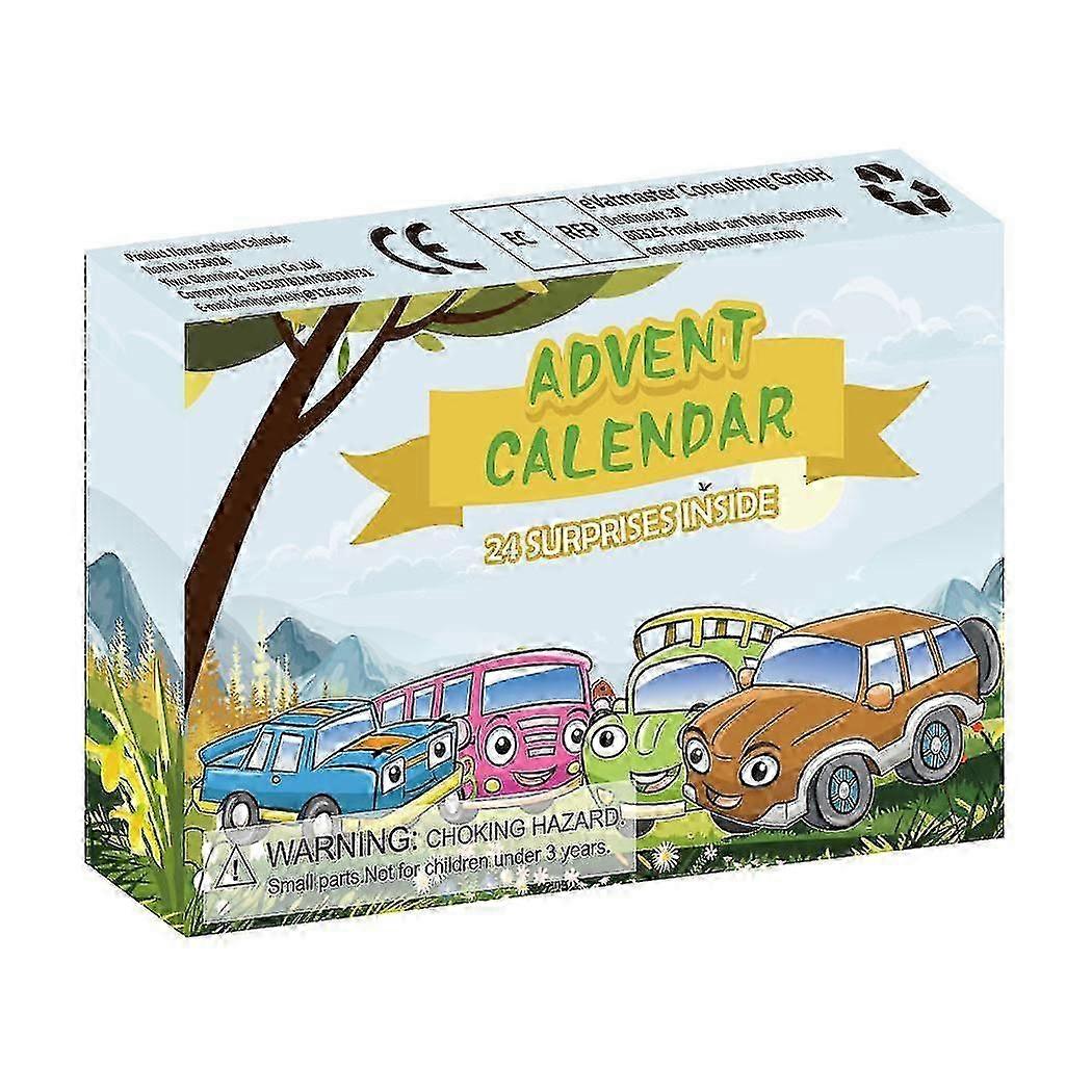 Advent Calendar for Christmas - 24 Day Countdown with Pull Back Cars