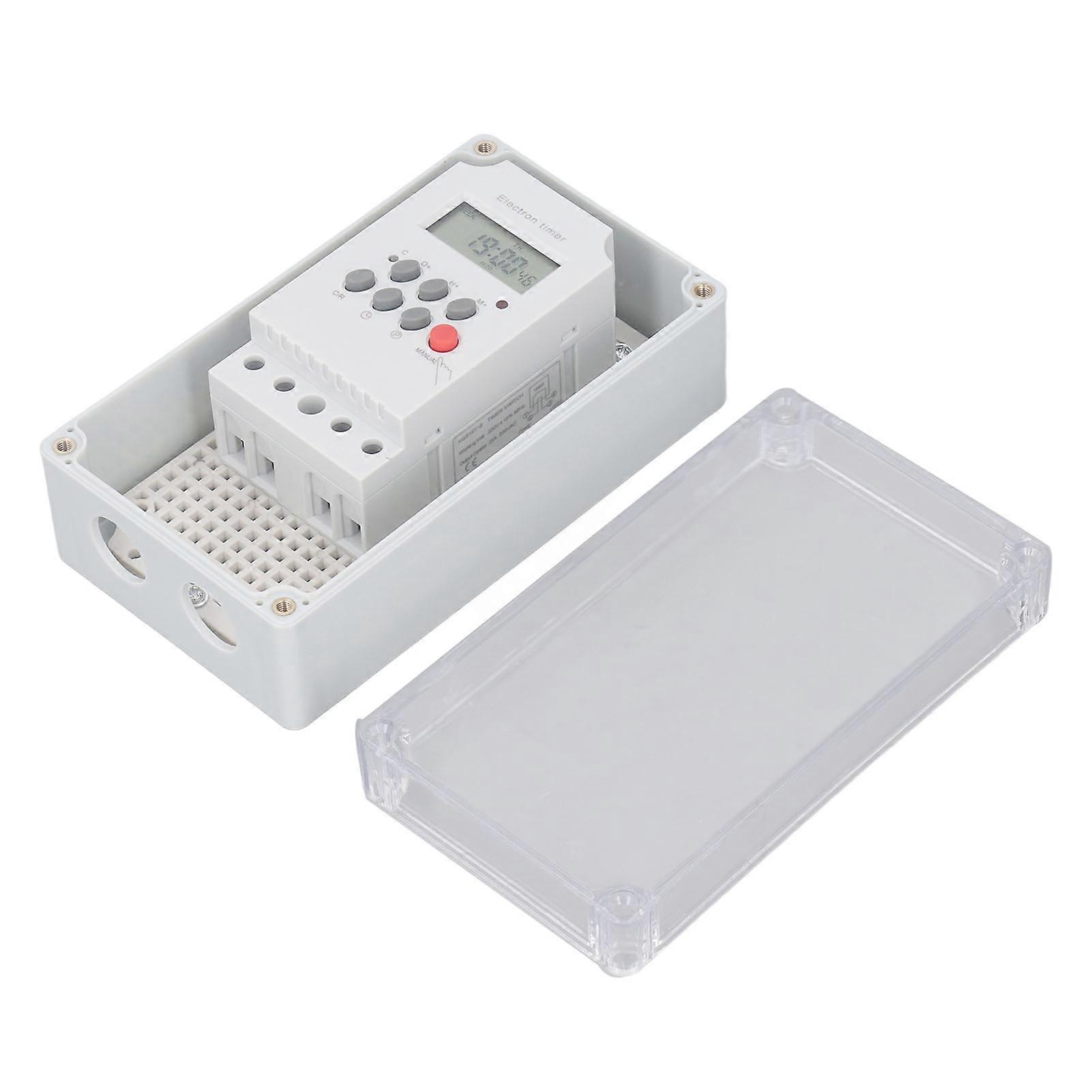 Waterproof Digital Timer Box - Programmable Time Control Switch for 12V DC Swimming Pool Pump, Heater, Spa Motor