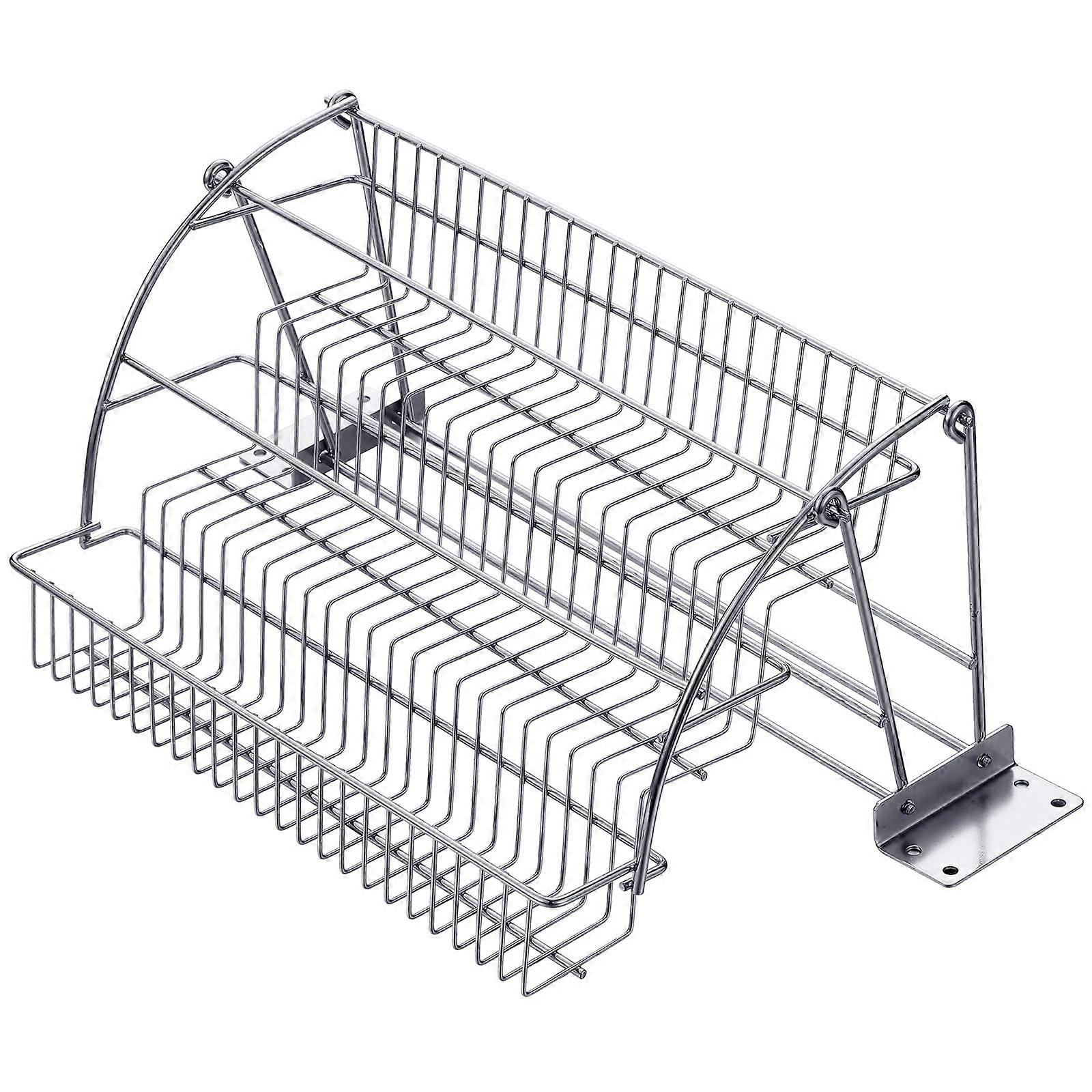 3 Tier Pull Down Spice Rack for 15 Inch Cabinet, Vertical RustResistant Kitchen Storage Shelf