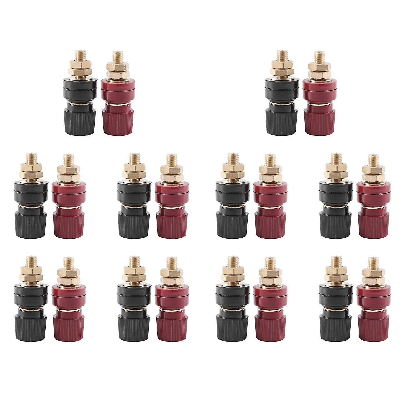 20Pcs Terminal Binding Post, 555 Type Brass Pillar Terminal Block M8 Thread Diameter Binding Post 220V-380V 200A