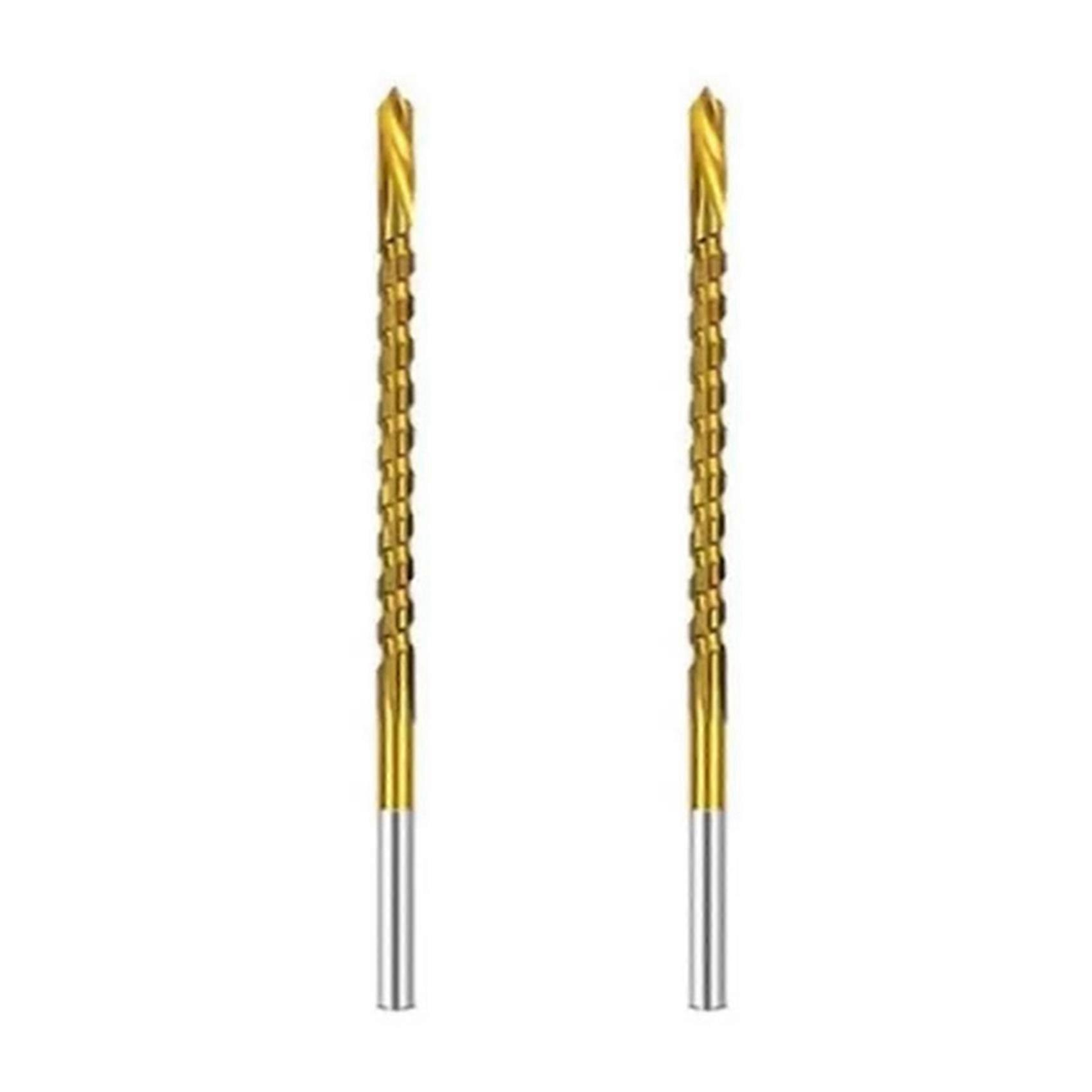 2pcs 3mm Titanium Coated Drill Bit Spiral Jagged Saw Drill Bit Composite Drill Bit Twist Drill Bit
