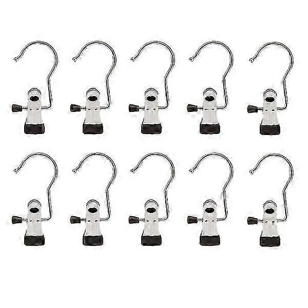 Hook with clamp Stainless steel 10-pack