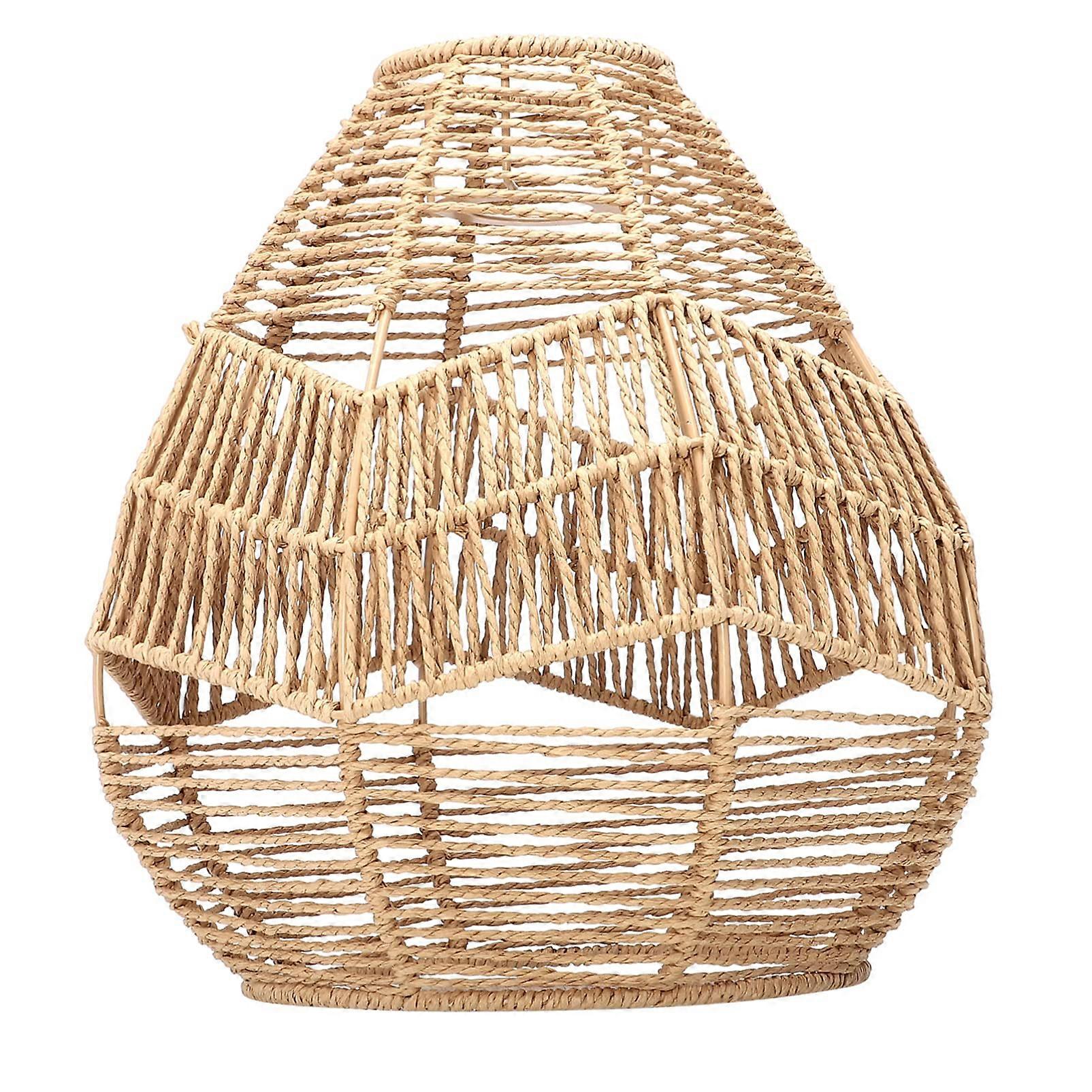 Rattan Pendant Light Shade Round Wicker Lampshade Handmade Boho Farmhouse Ceiling Decor