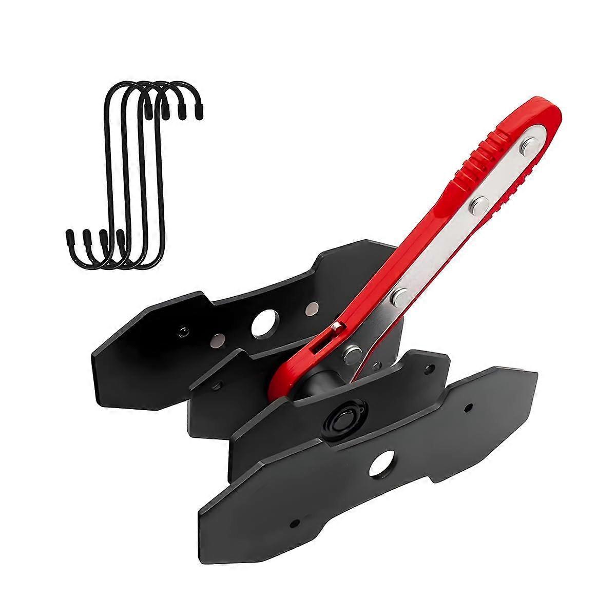 Brake Caliper Compression Tool Kit with 360° Rotating Ratchet, Steel Plates and Hooks for Car Truck SUV (Red)
