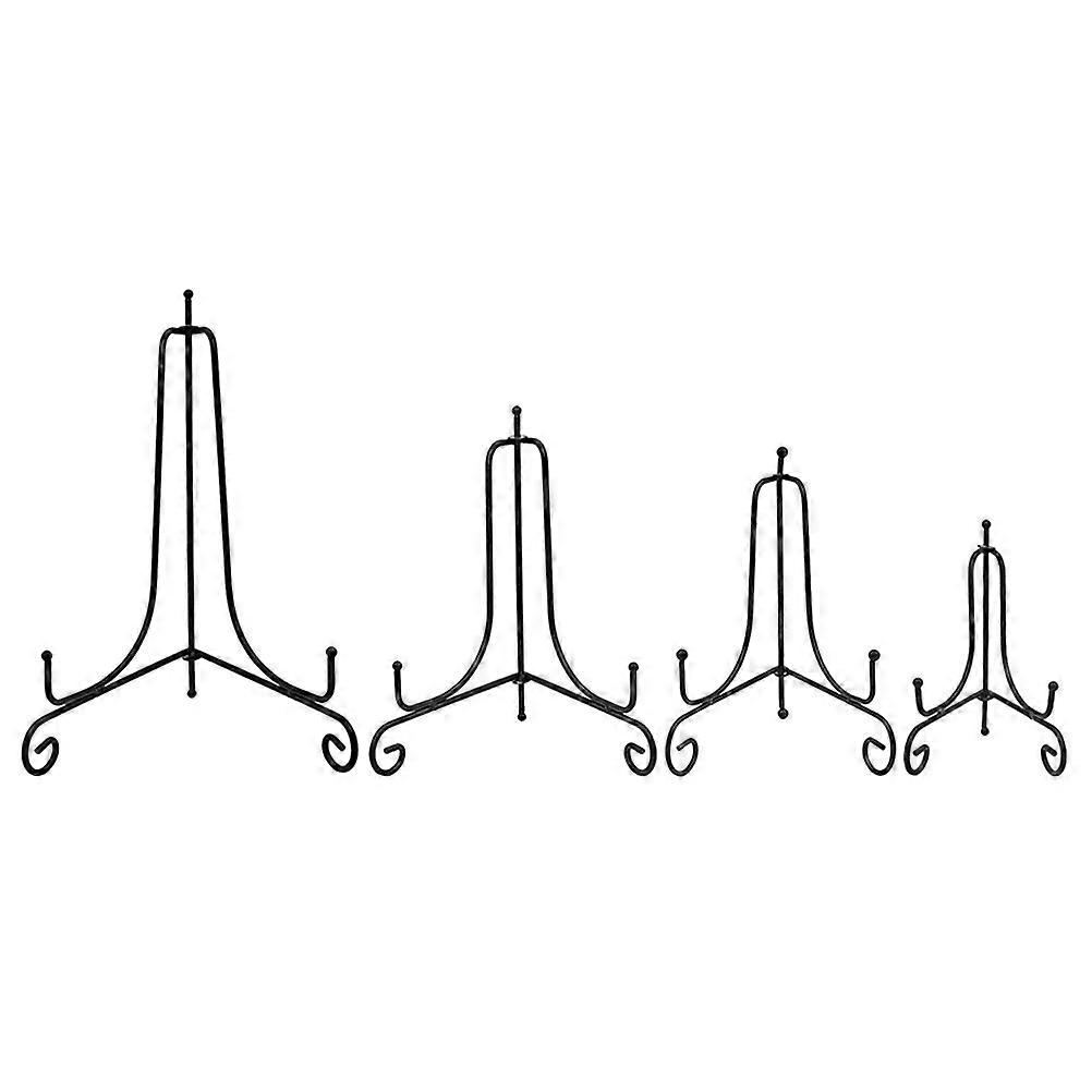 Black Iron Tray Display Stand for Display 4Pcs Stable Multi-Functional Holder