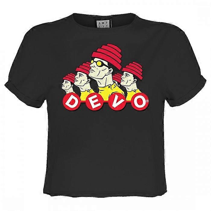 Amplified Womens/Ladies Colour With Dancing Letters DEVO Crop Top