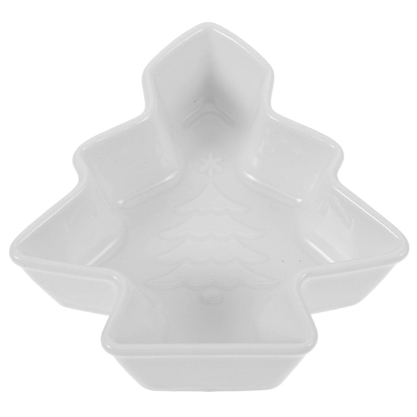 Christmas Tree Shaped Ceramic Plate Snack Serving Plate for Home Use