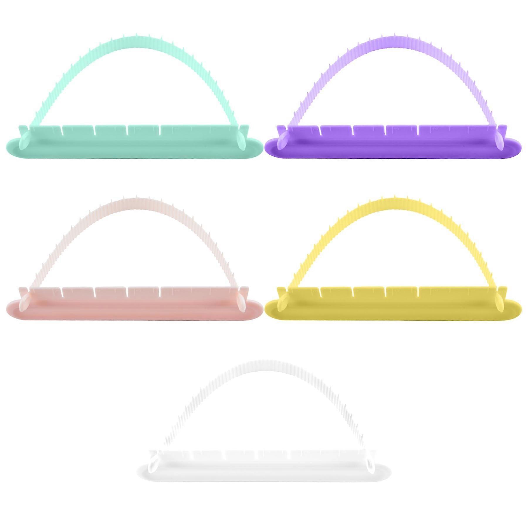 5 Pack Cake Decorating Ruler Set Adjustable Fondant Lettering Guide for Precise Curve Decoration