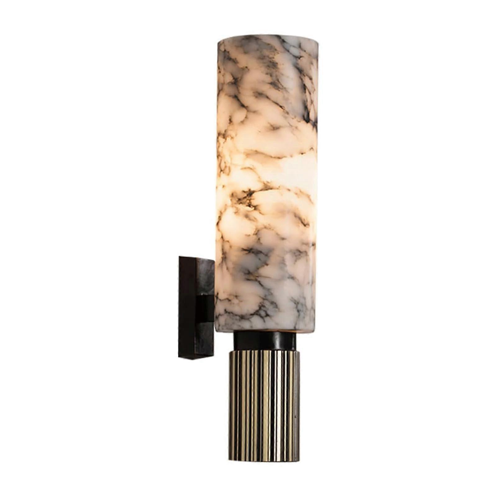 Nordic Brass and Marble Wall Sconce with Warm Ambient Glow for Picture Lighting, E27 Compatible