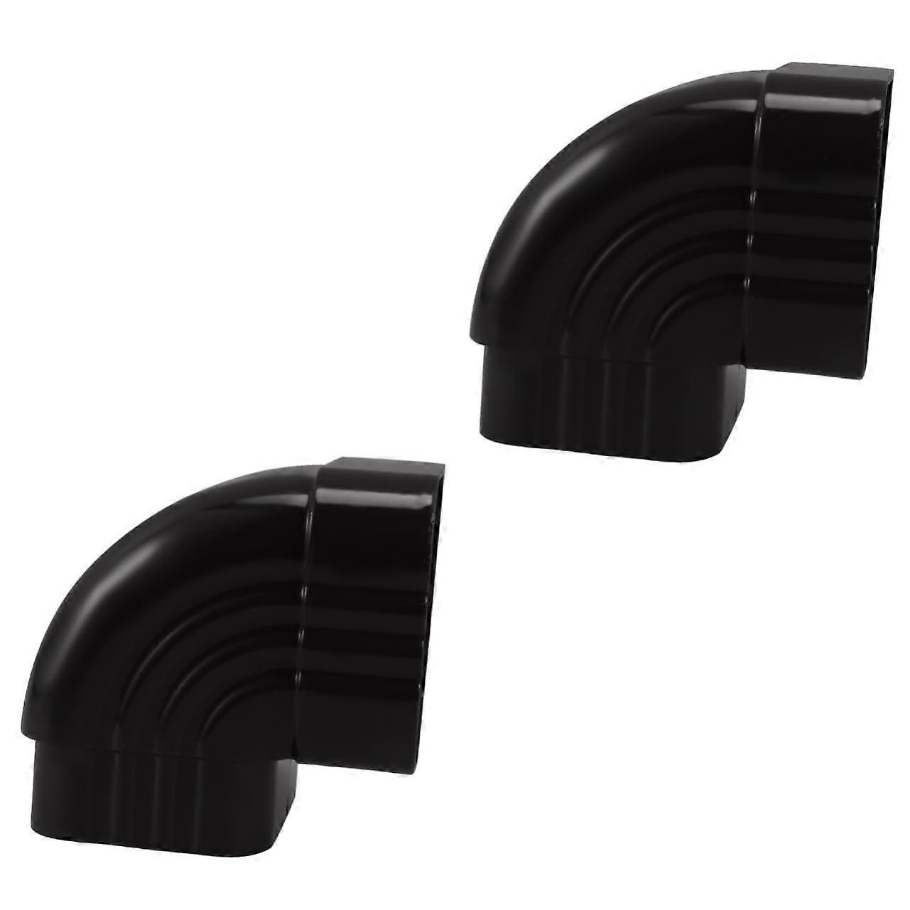 2pcs Aluminum Gutter Downspout Elbow Connector LeakProof Right Angle Rainwater Adapter