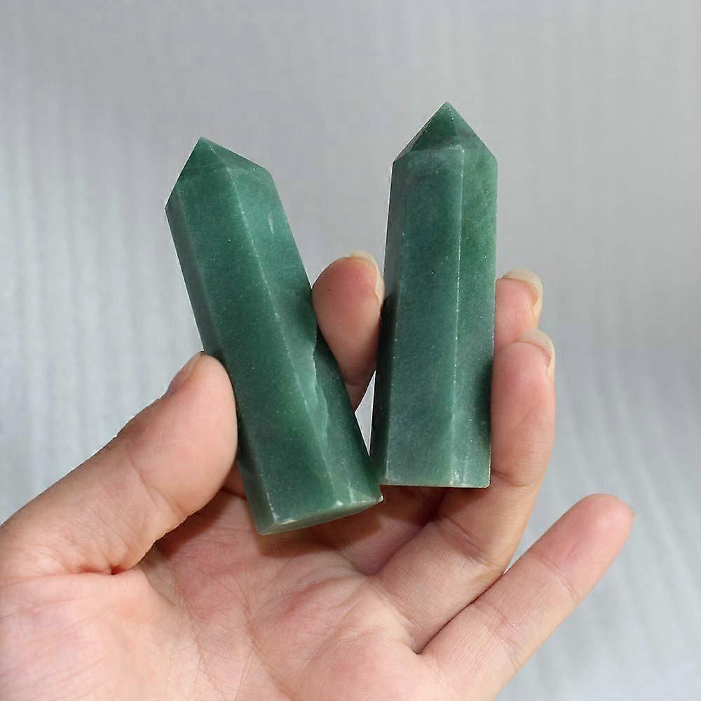 Natural Aventurine Quartz Crystal Column Hexagonal Prism Healing Stone for Meditation and Decor