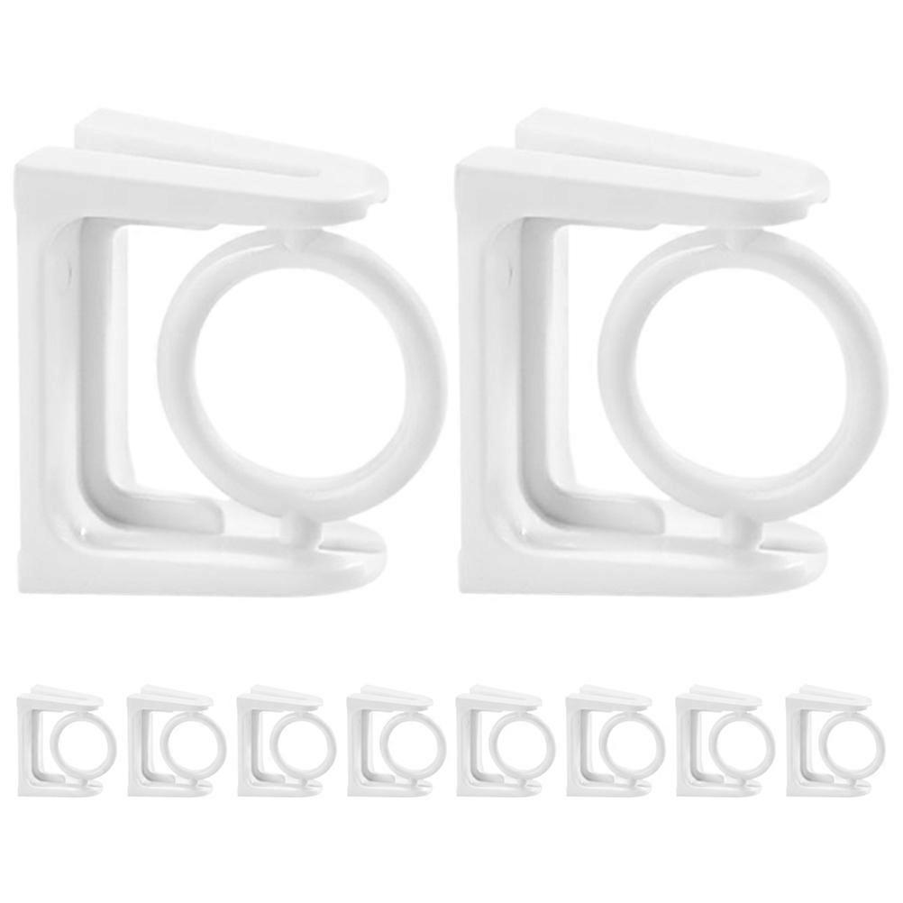 Curtain Rod Bracket for Storage with Rotatable Function 10Pcs White Plastic