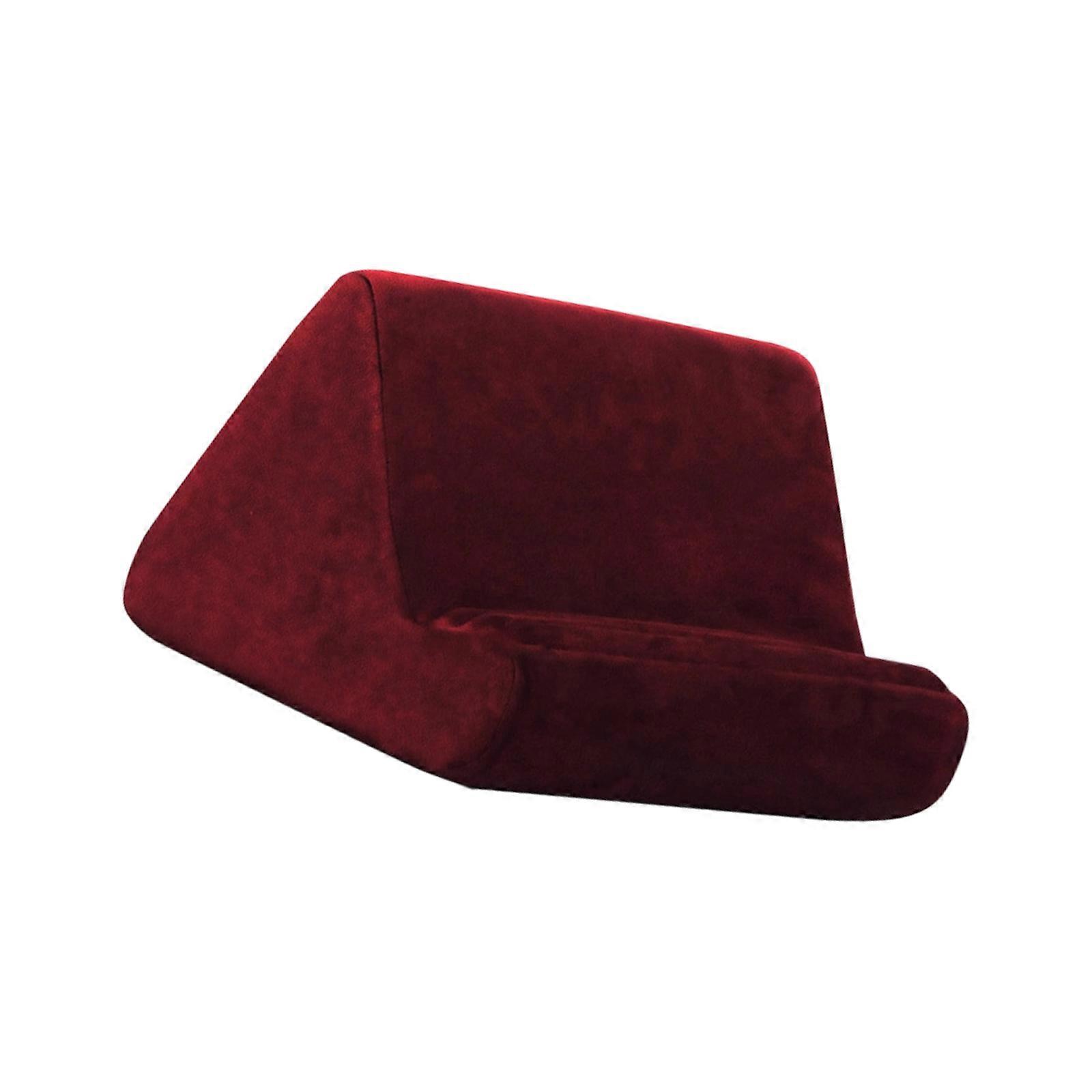 Ergonomic Memory Foam Tablet Pillow Stand Holder for Secure Device Support in Bed Sofa Use  Claret