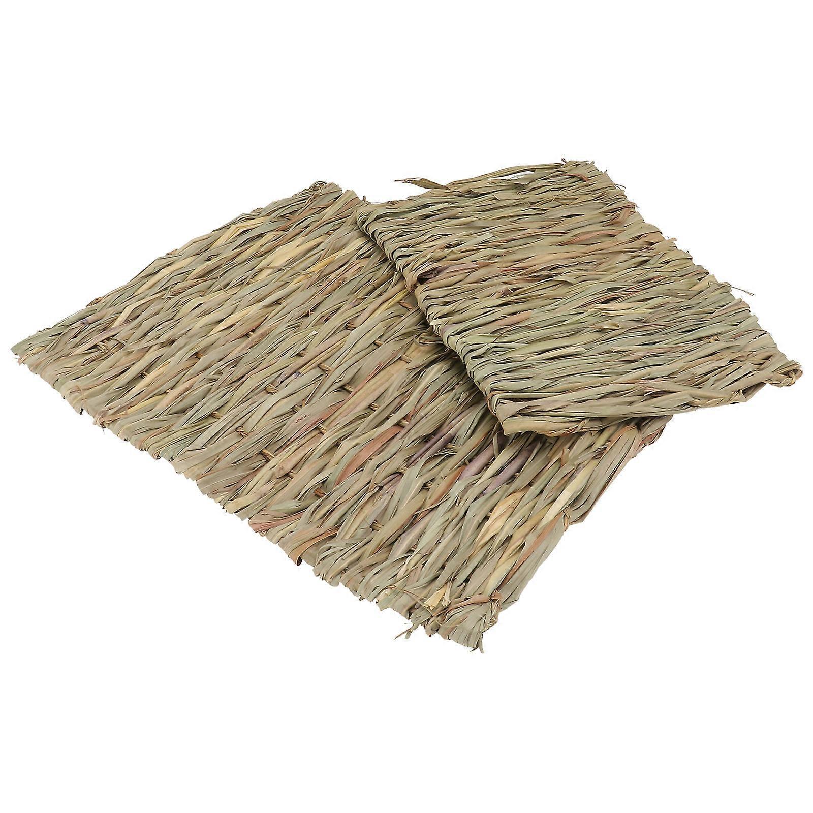 Woven Mats Sleeping Pads for 2Pcs Rabbit Hamster Nest Pad