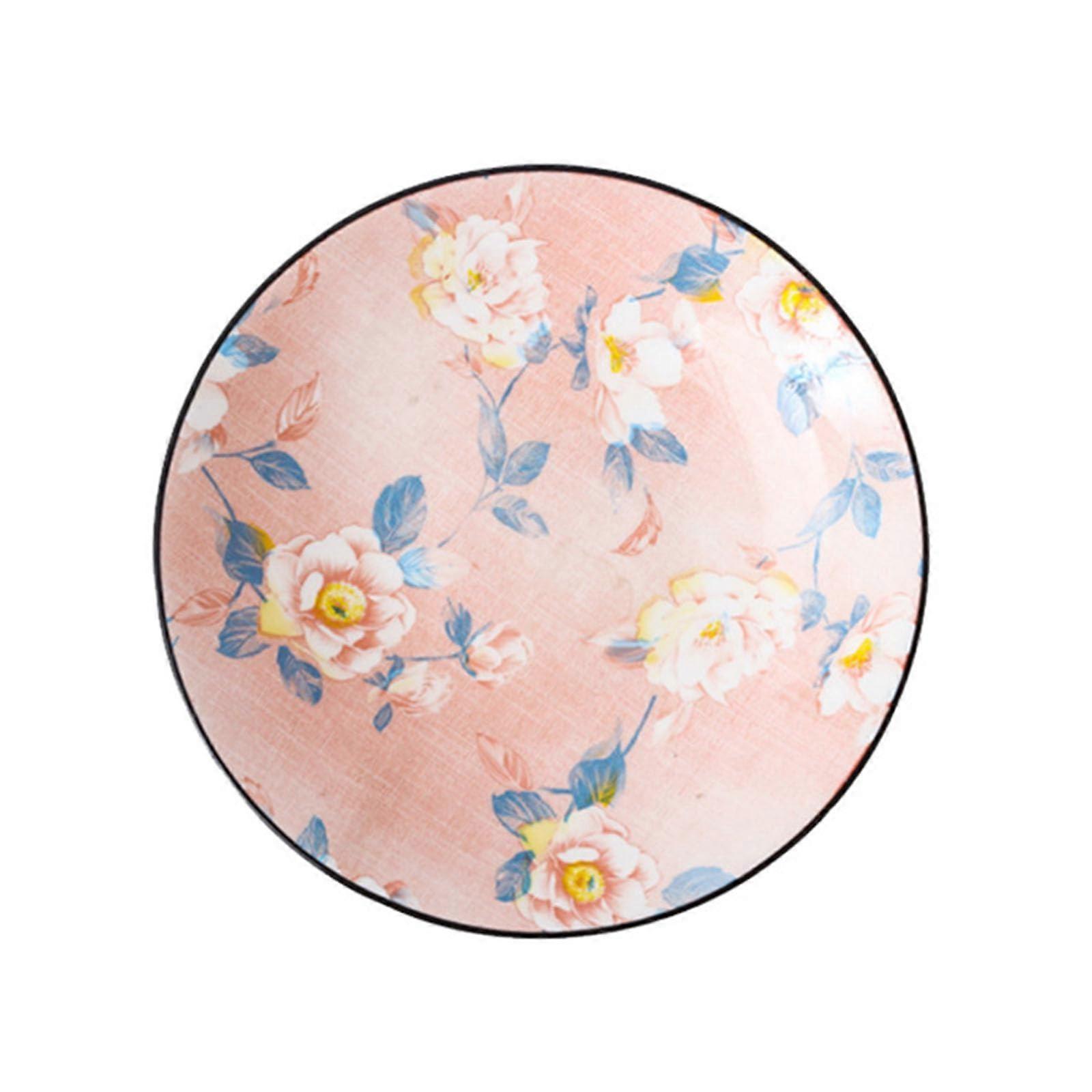 Ceramic Dinner Plates Modern Rustic Style Microwave Dishwasher Safe 20.3cm Pink Serving Plate