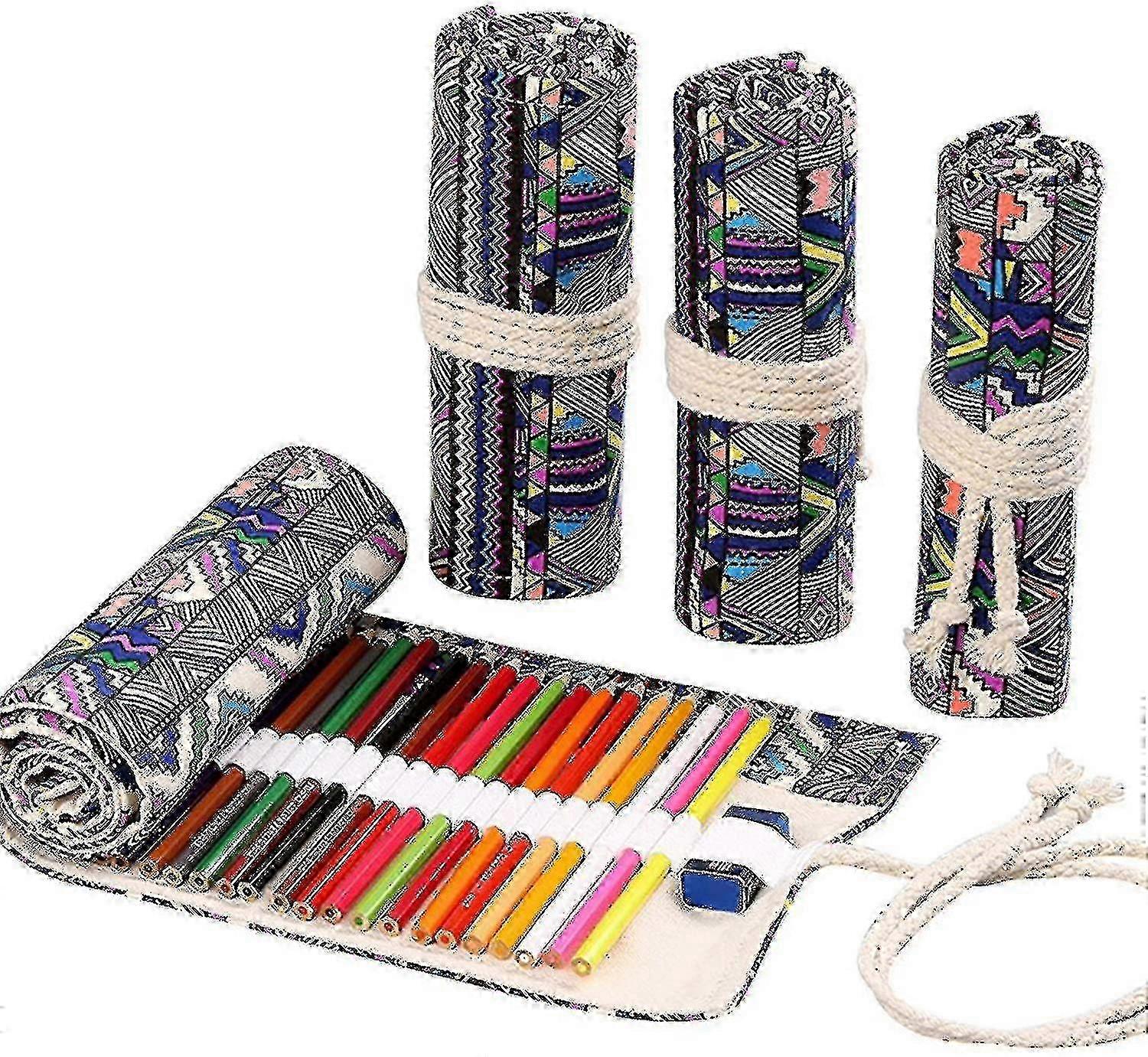 Colored Pencil Holder Bag, 72 Slots Canvas Wrap Holder Roll 2025