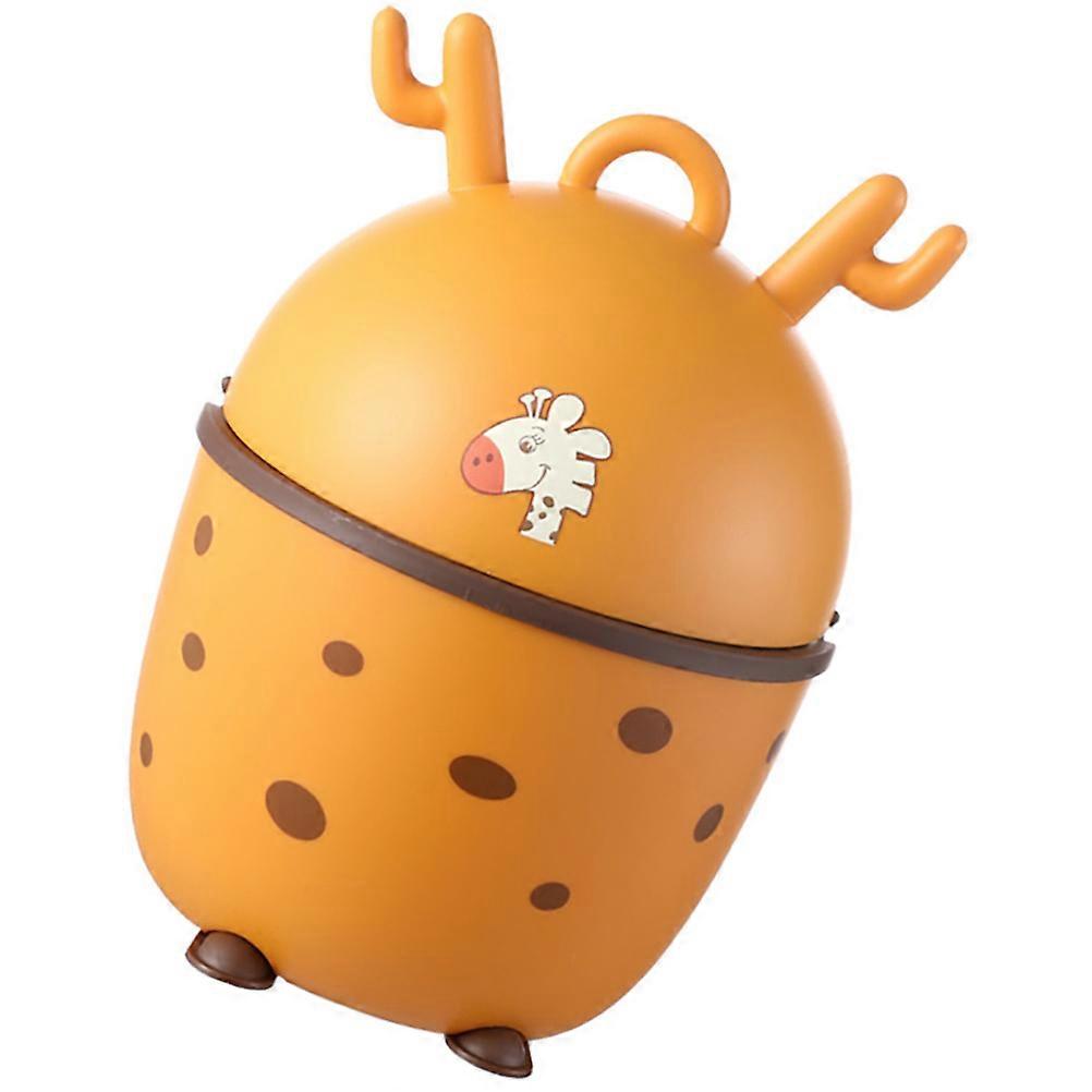 Cartoon Press Trash Can Desktop Storage Waste Bin