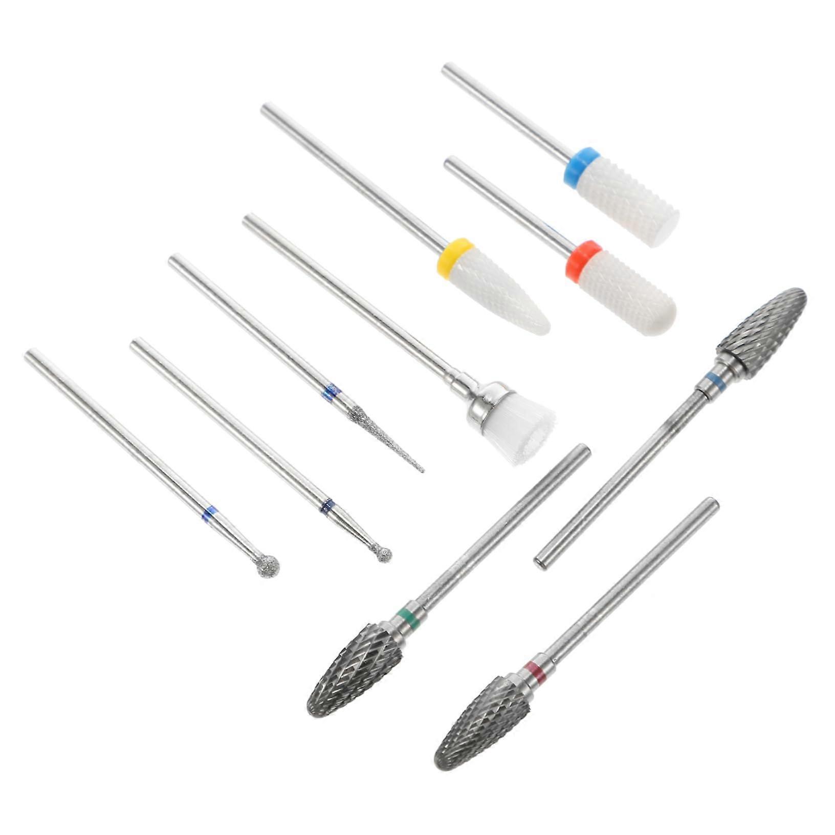 Tungsten Steel Nail Drill Bits 10pcs Set for MultiSurface Grinding and Quick Head Change