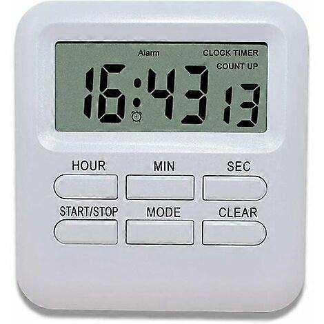 Digital Timer with Clock/Alarm Clock Function 3 in 1, Magnetic Kitchen Timer, Countdown Stopwatch Timer, Time Management for Kitchen/Study/Sport (1 pc