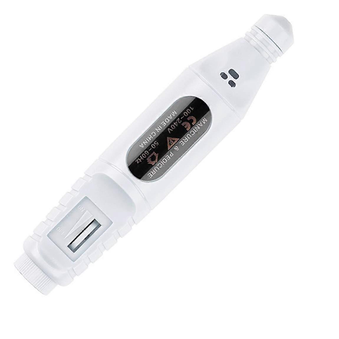 Electric Nail Drill with Variable Speed, USB Powered White PenShaped Set for Manicure and Pedicure