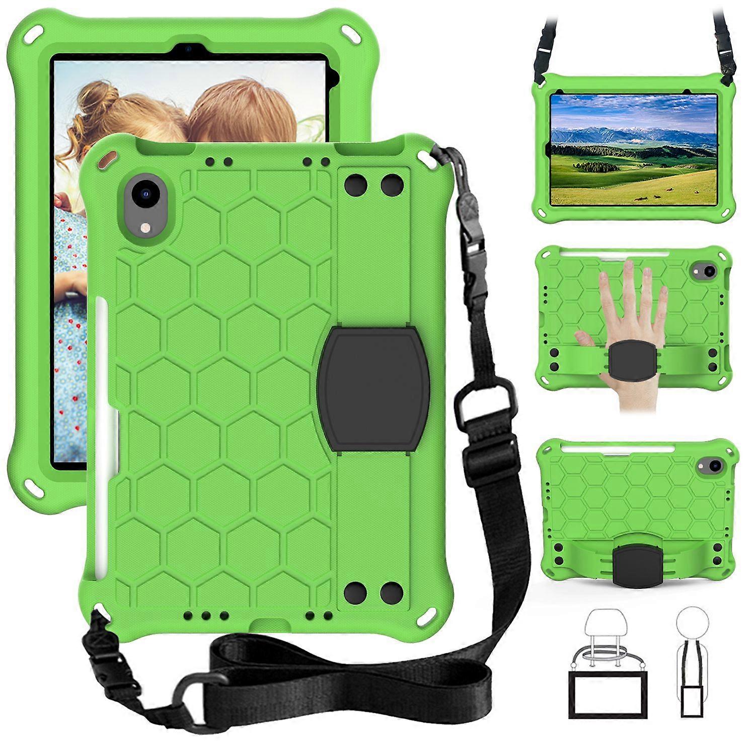 Honeycomb Texture EVA Tablet Shell with Shoulder Strap for iPad mini (2024)/mini (2021)