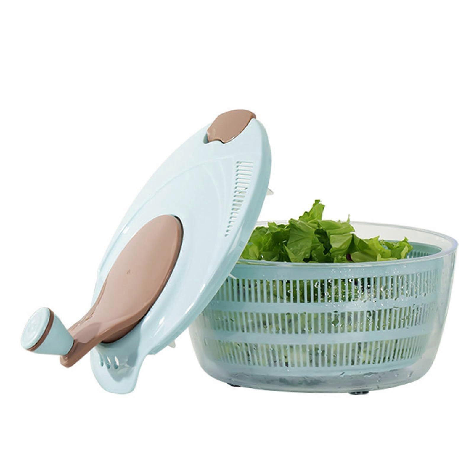 Large Capacity Salad Spinner and Vegetable Washer with Double Layer Separation and Hand Crank